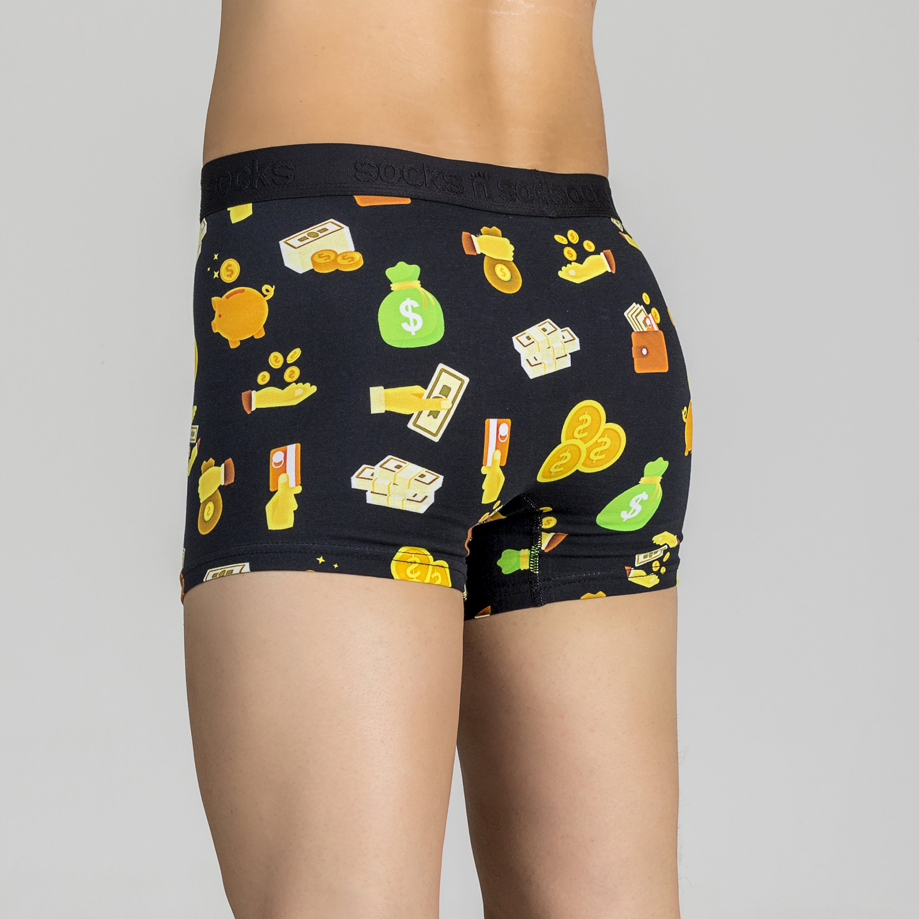 Men's Money Boxer Briefs featuring colorful and funky designs made from Viscose and Spandex for ultimate comfort.