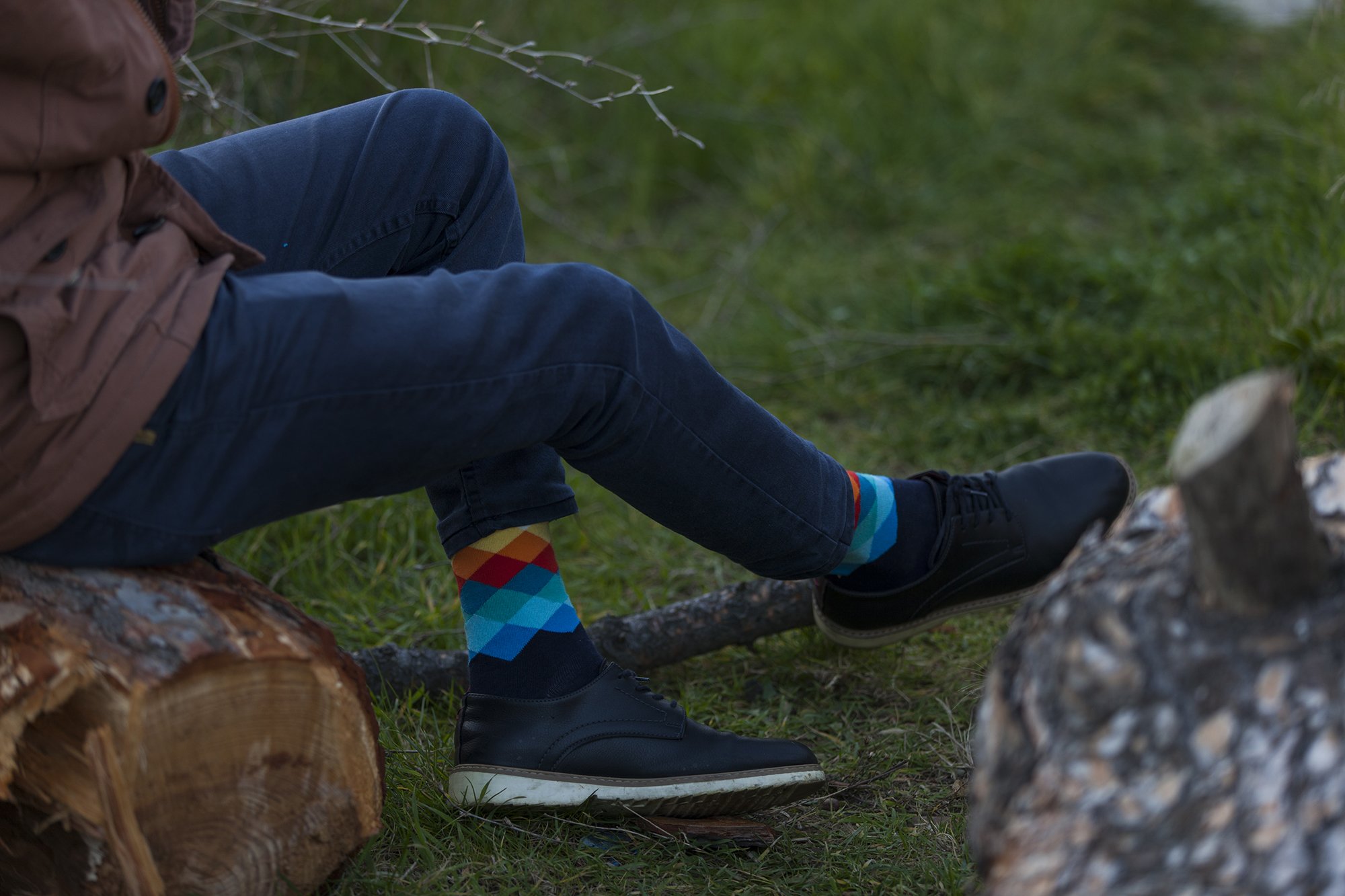 Men's Natural Mix Set Socks featuring colorful designs and premium Turkish cotton for comfort.