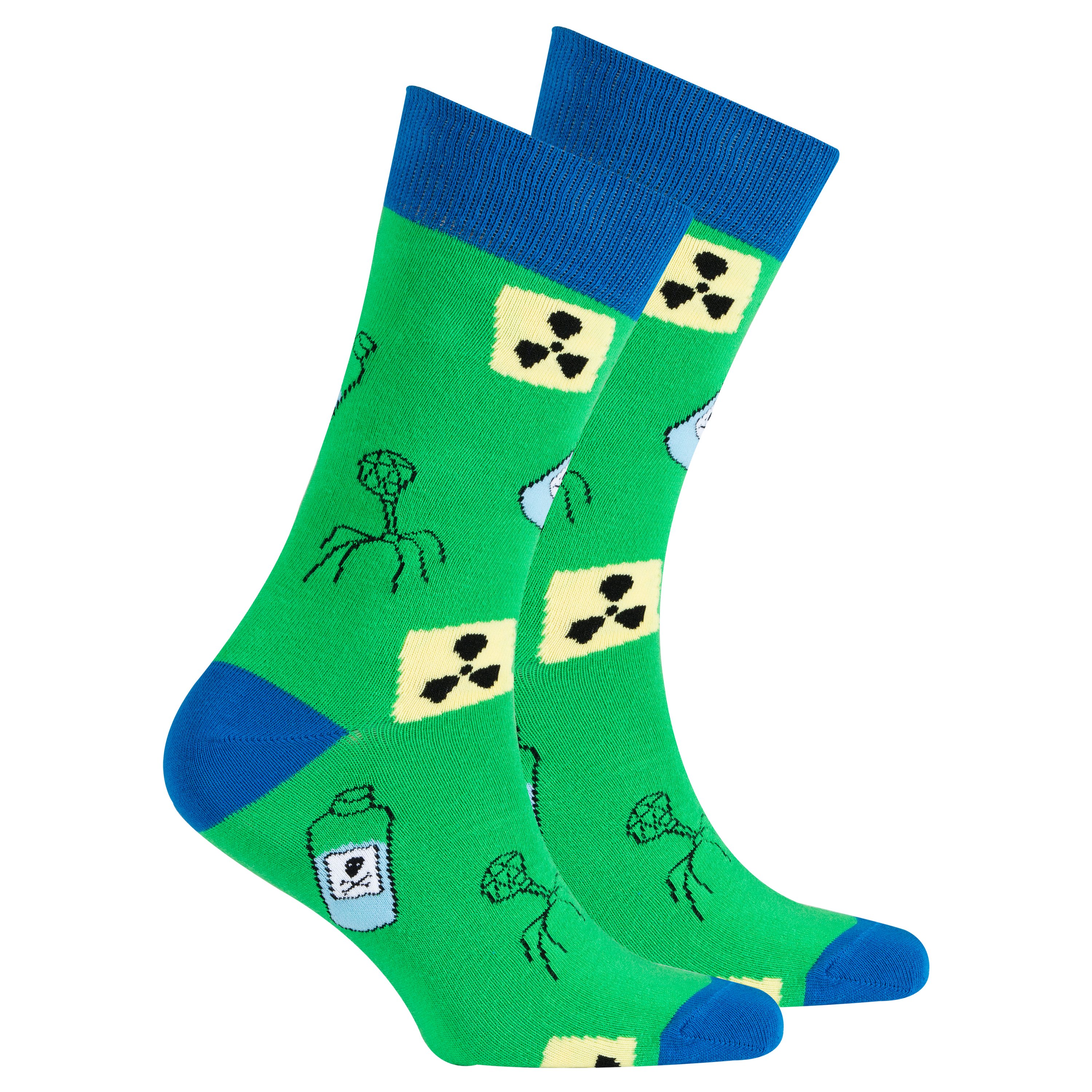 Men's Nuclear Socks featuring colorful patterns and premium cotton material, perfect for stylish comfort.