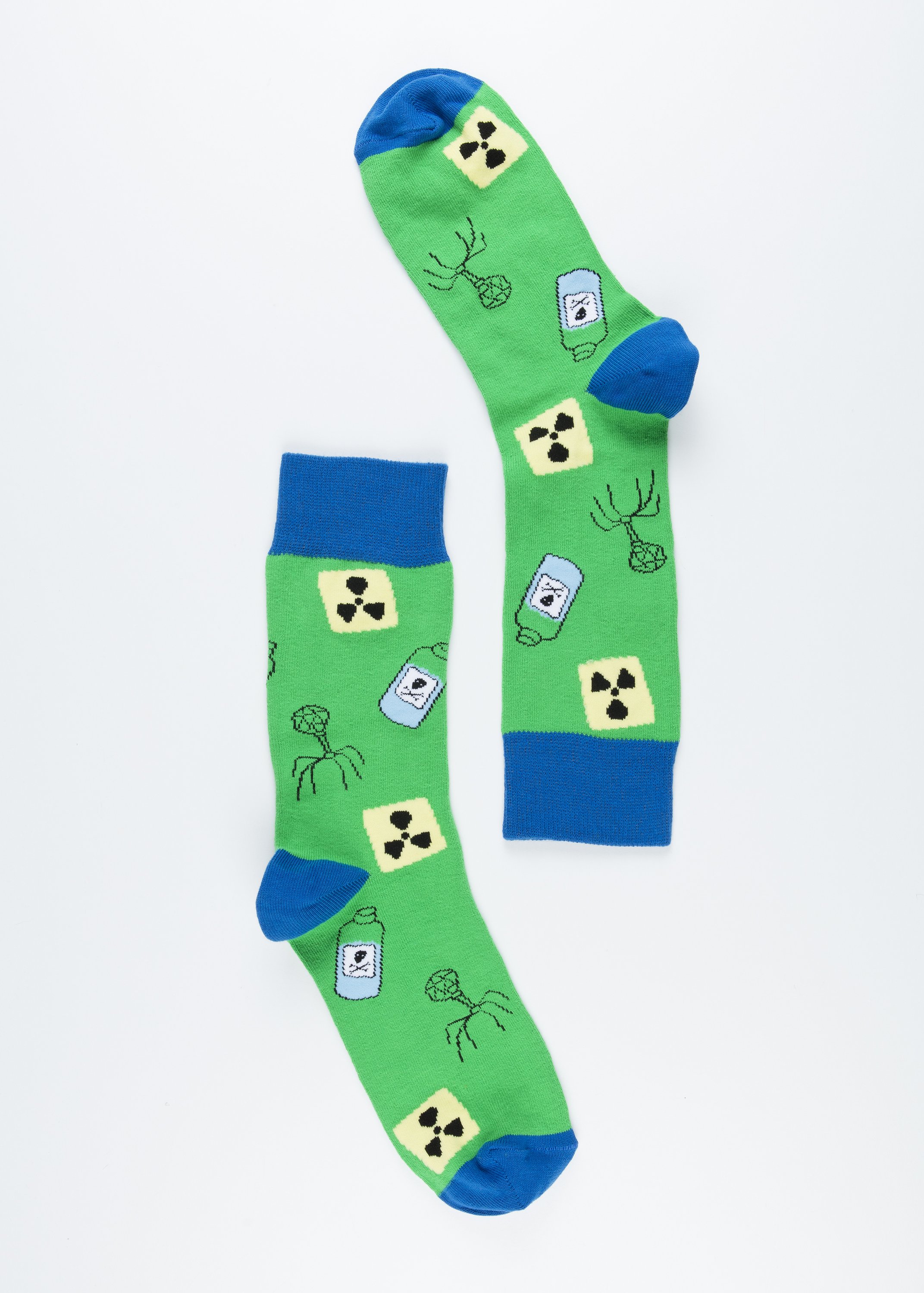 Men's Nuclear Socks featuring colorful patterns and premium cotton material, perfect for stylish comfort.