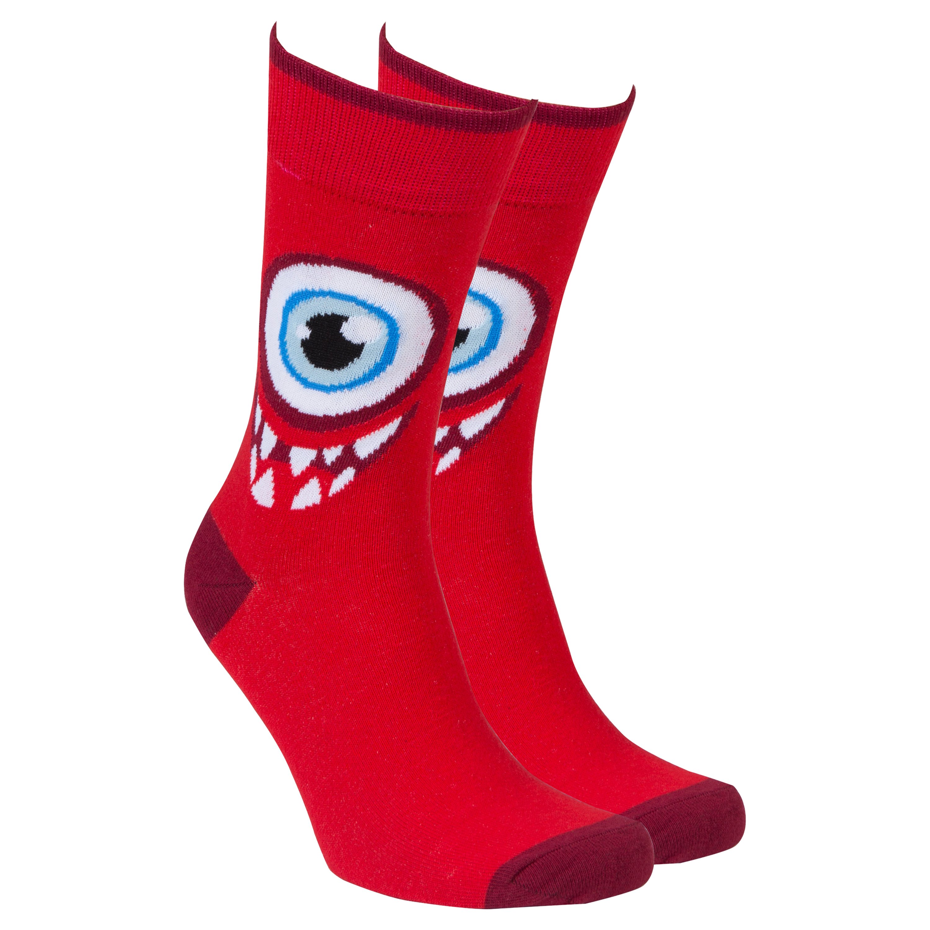 Men's One Eye Monster Socks featuring a playful one-eye design, made from soft combed cotton for comfort.