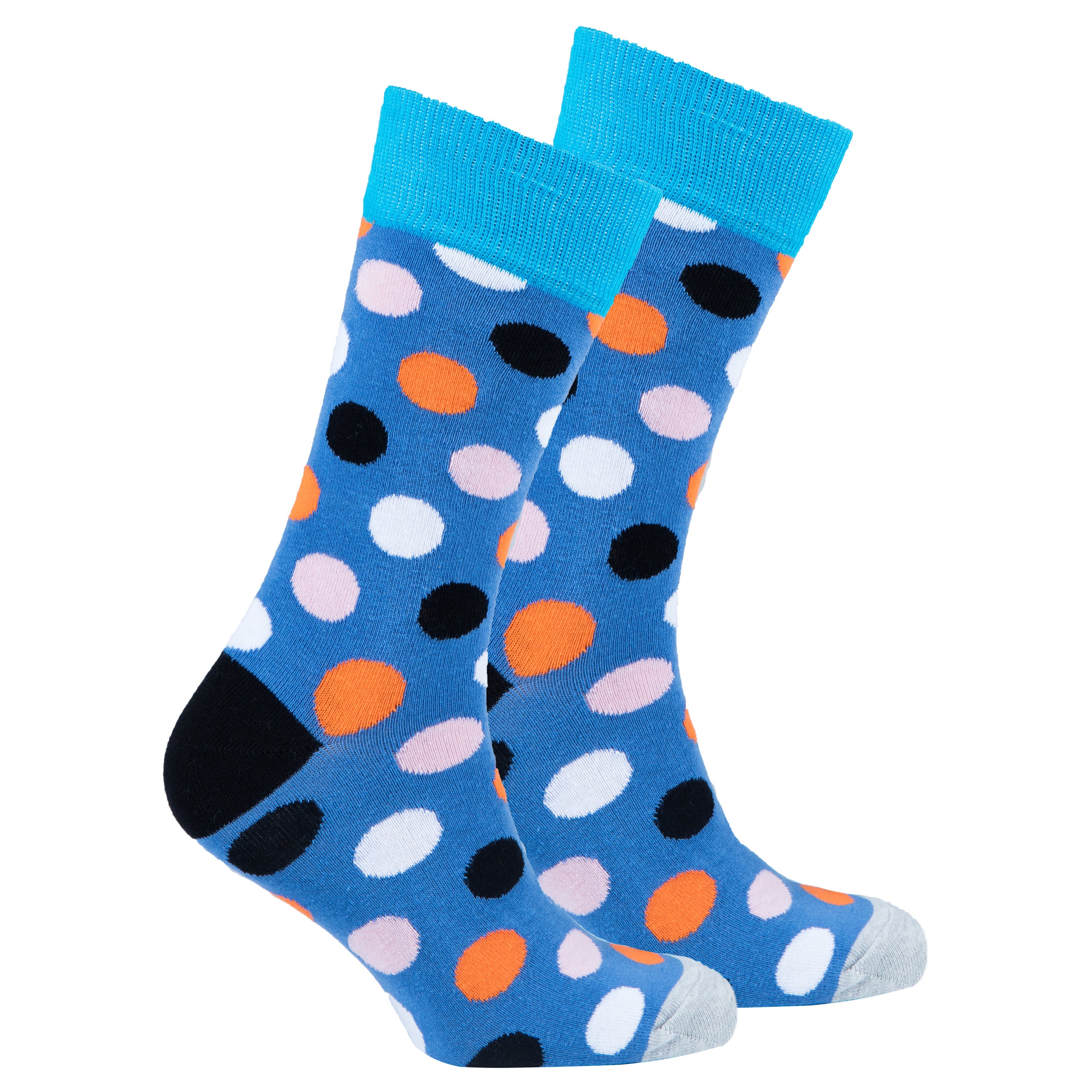 Men's Orange Sky Dot Socks featuring a vibrant orange color with playful dot patterns, made from soft Turkish cotton for comfort.