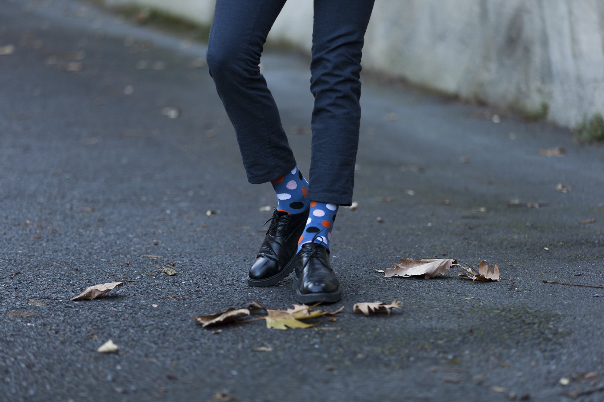 Men's Orange Sky Dot Socks featuring a vibrant orange color with playful dot patterns, made from soft Turkish cotton for comfort.