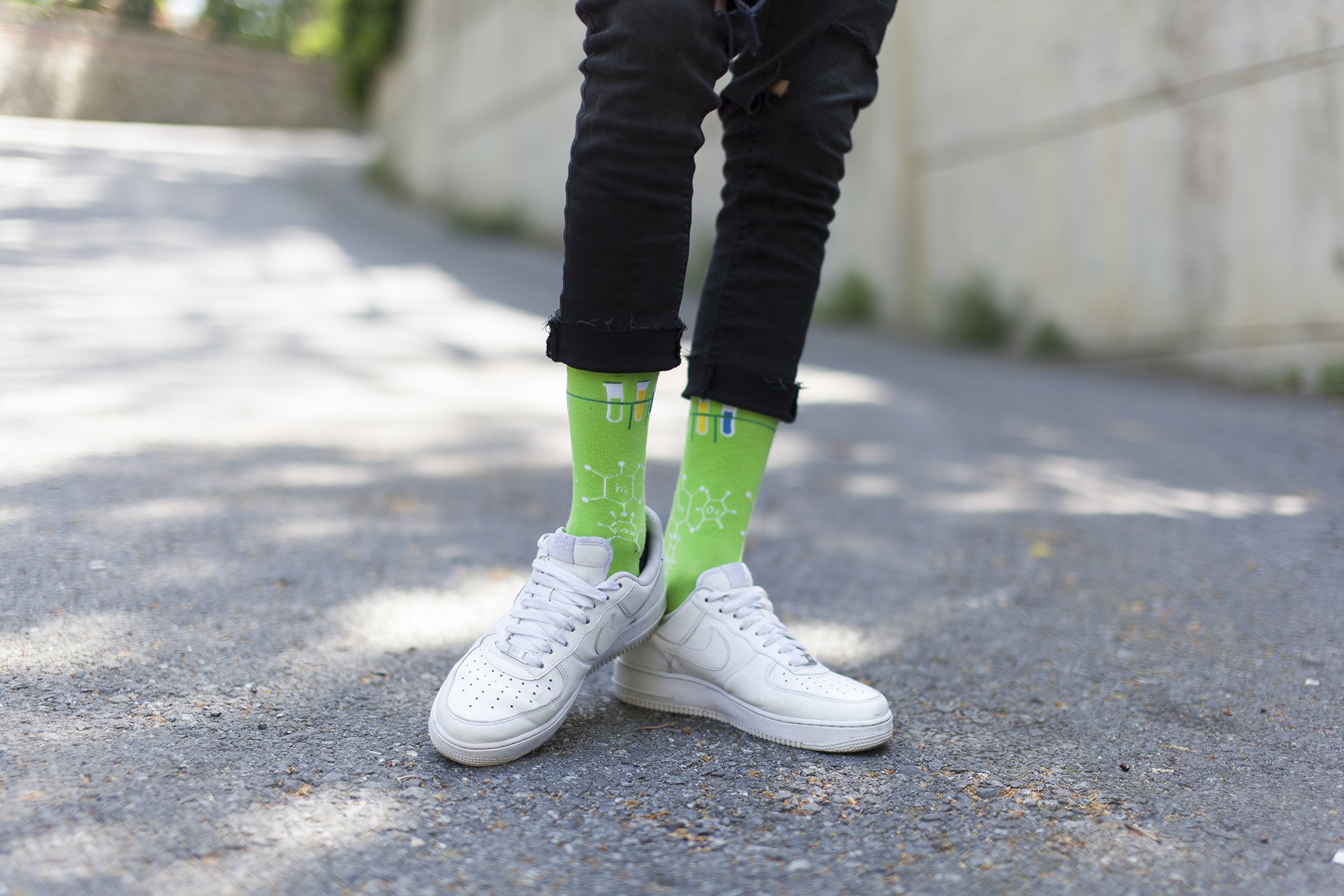 Men's Organic Chemistry Socks featuring colorful designs and premium Turkish cotton for comfort and style.