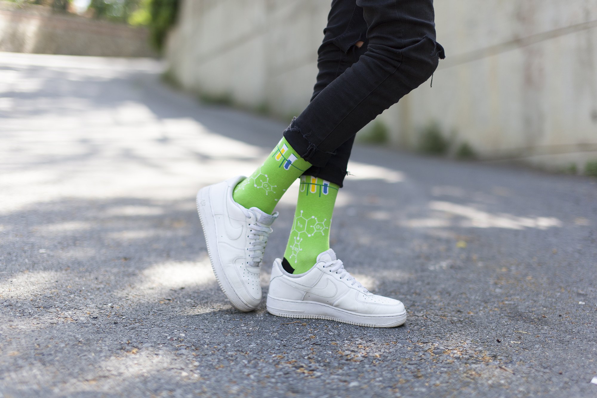 Men's Organic Chemistry Socks featuring colorful designs and premium Turkish cotton for comfort and style.