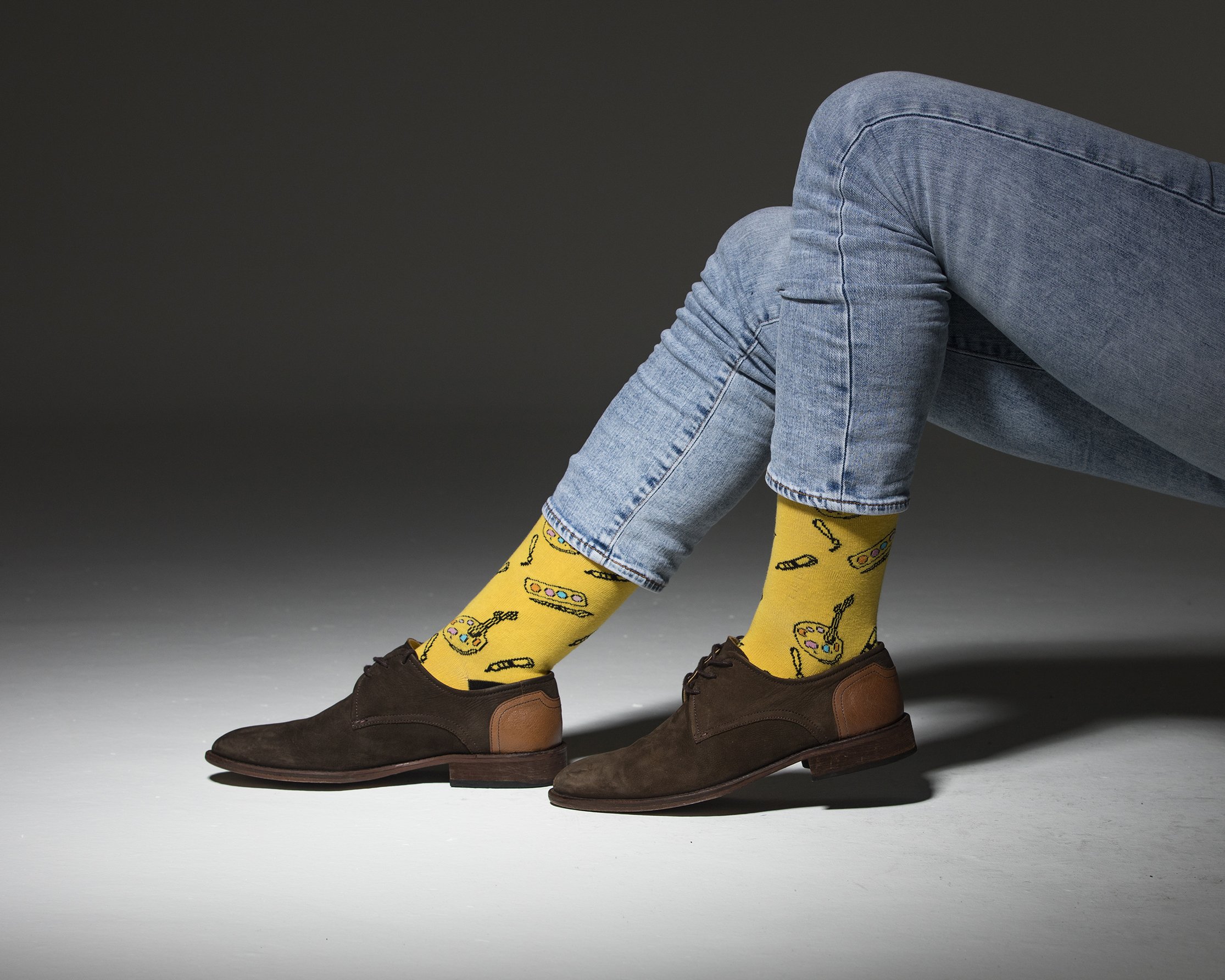 Colorful Men's Painting Socks featuring trendy patterns and designs, made from soft Turkish cotton for comfort.