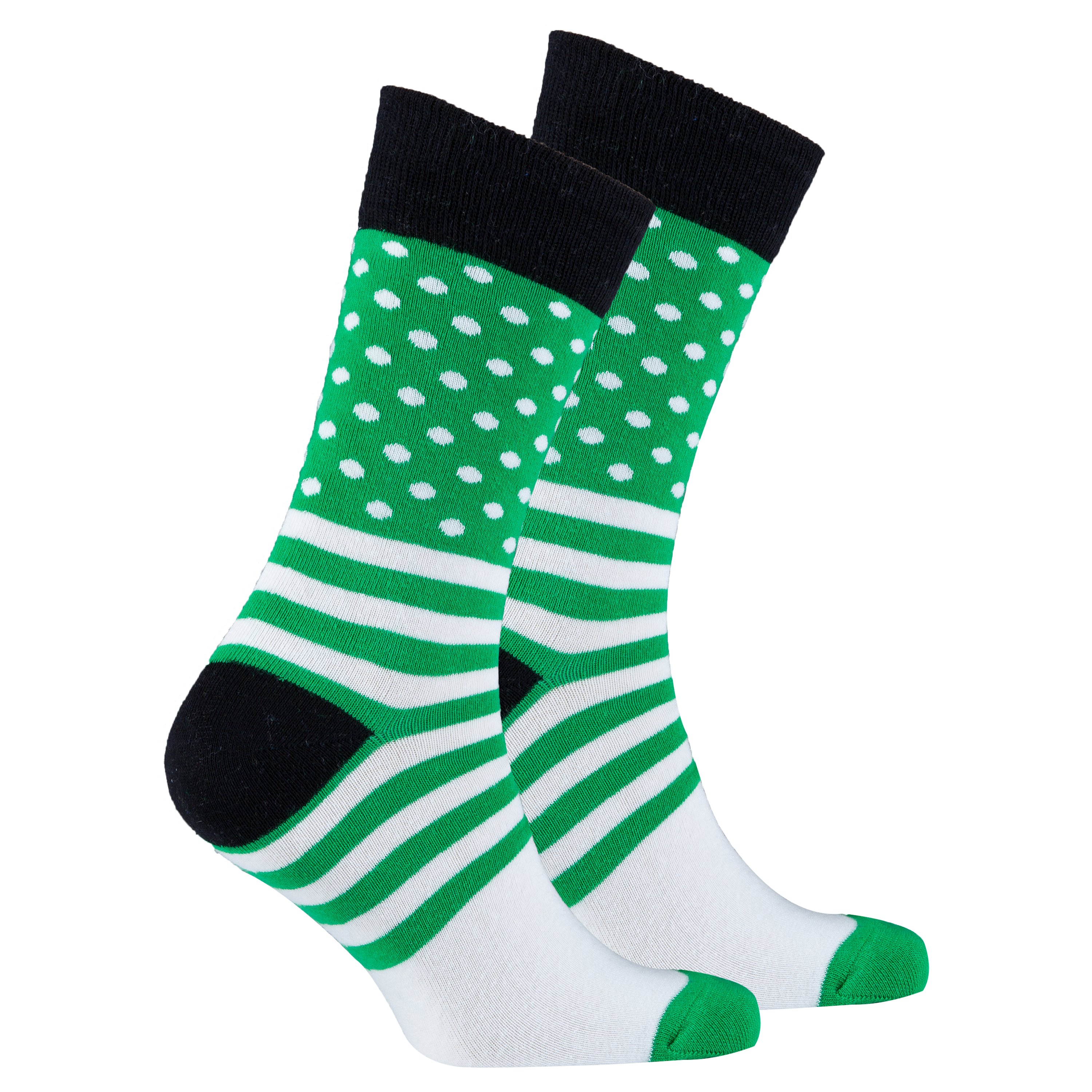 Men's Pear Dot Stripe Socks featuring colorful patterns and premium cotton material, perfect for stylish comfort.