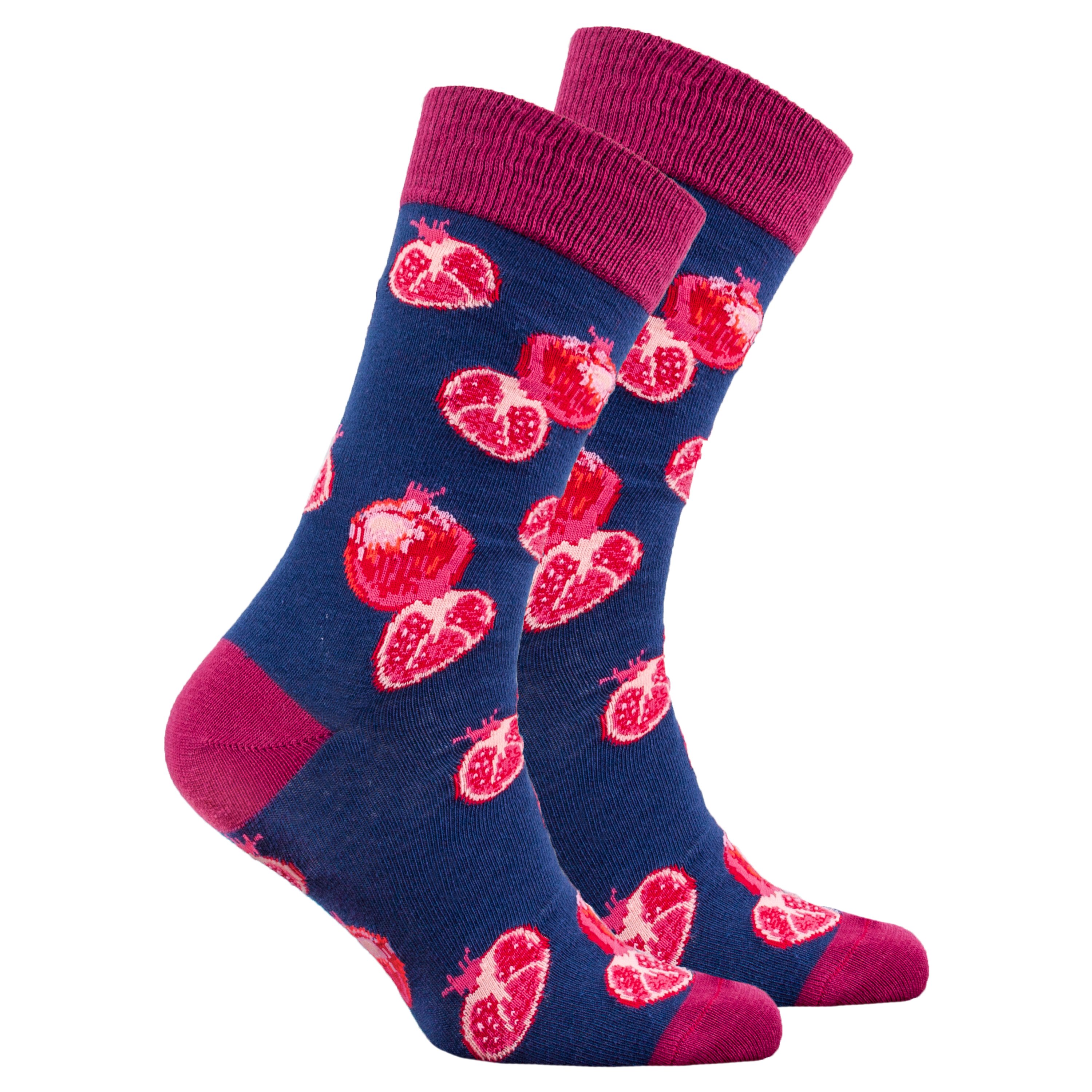 Men's Pomegranate Socks featuring vibrant colors and trendy patterns, made from soft Turkish cotton for comfort.