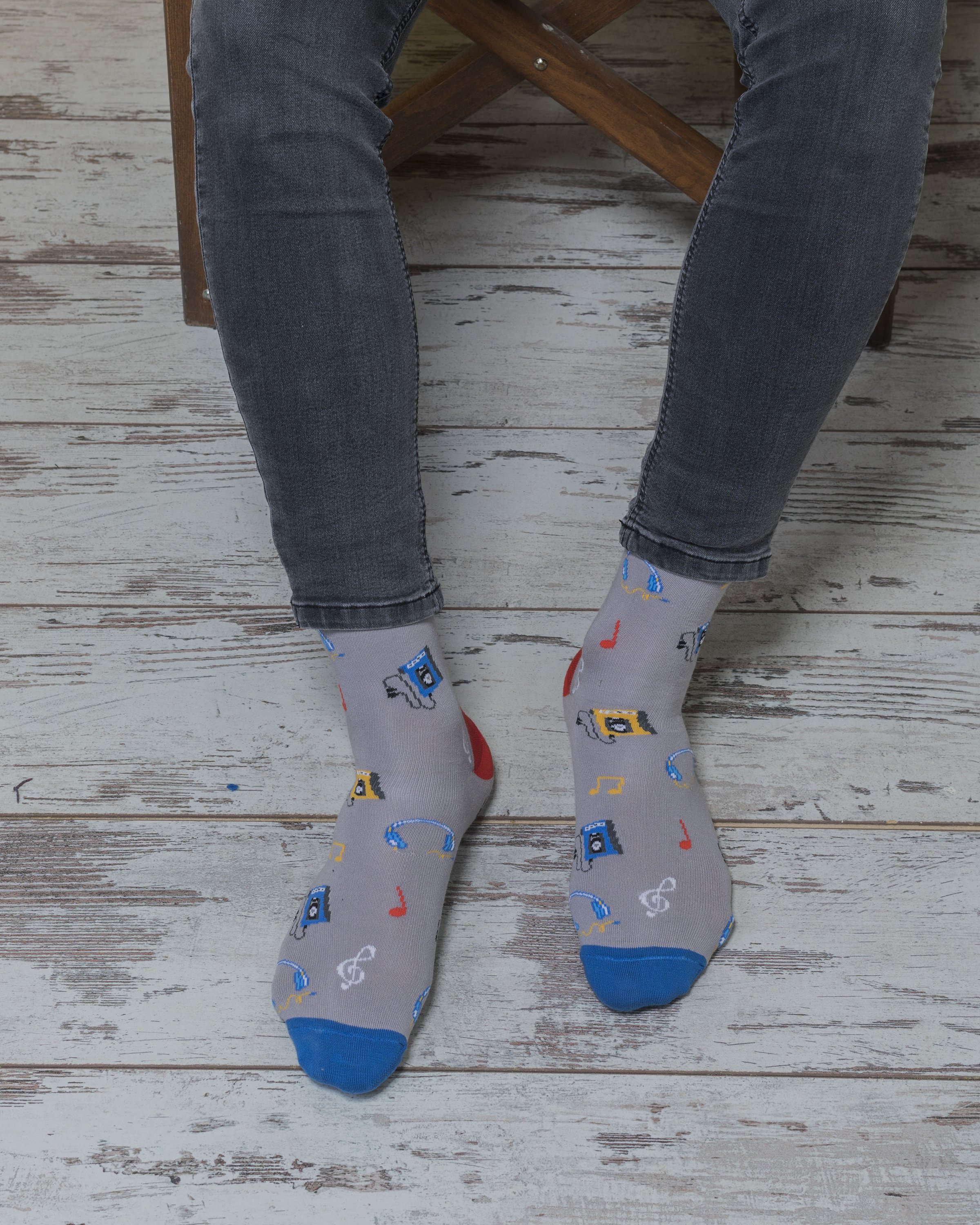 Men's Radio Socks featuring colorful designs and patterns, made from soft Turkish cotton for comfort and style.