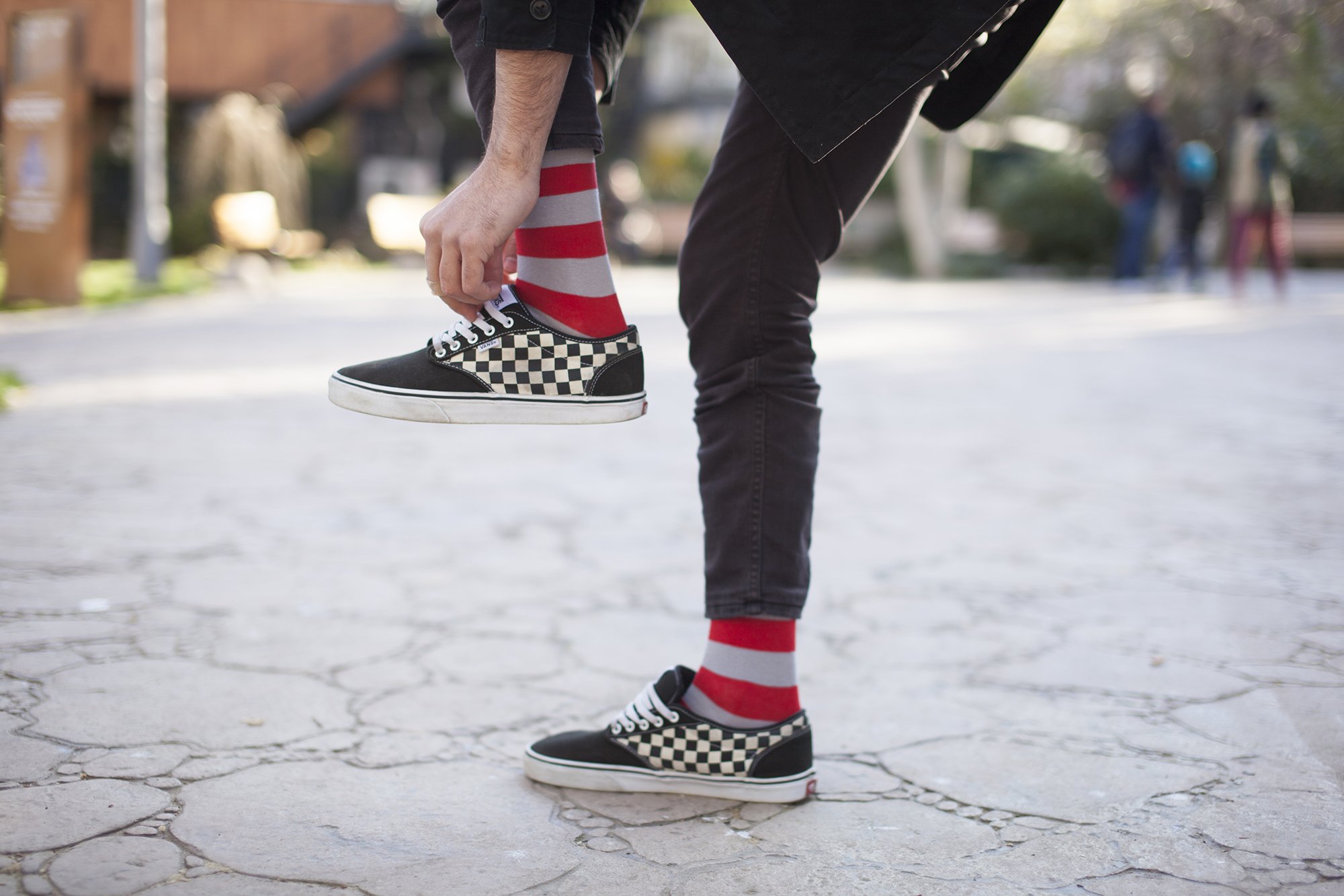 Men's Red Armour Stripe Socks featuring a vibrant red color and stylish stripe pattern, made from soft Turkish cotton for comfort.