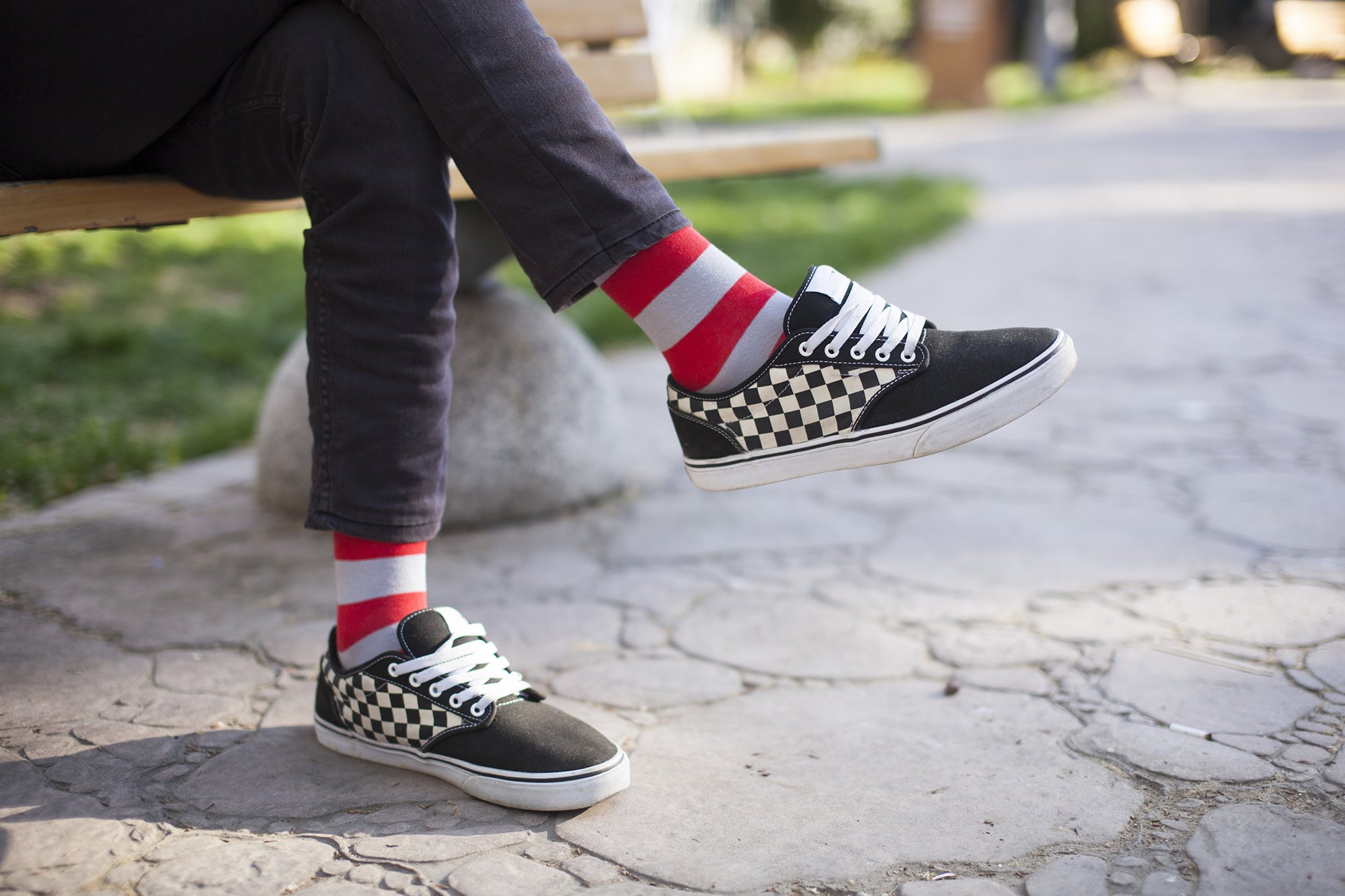 Men's Red Armour Stripe Socks featuring a vibrant red color and stylish stripe pattern, made from soft Turkish cotton for comfort.