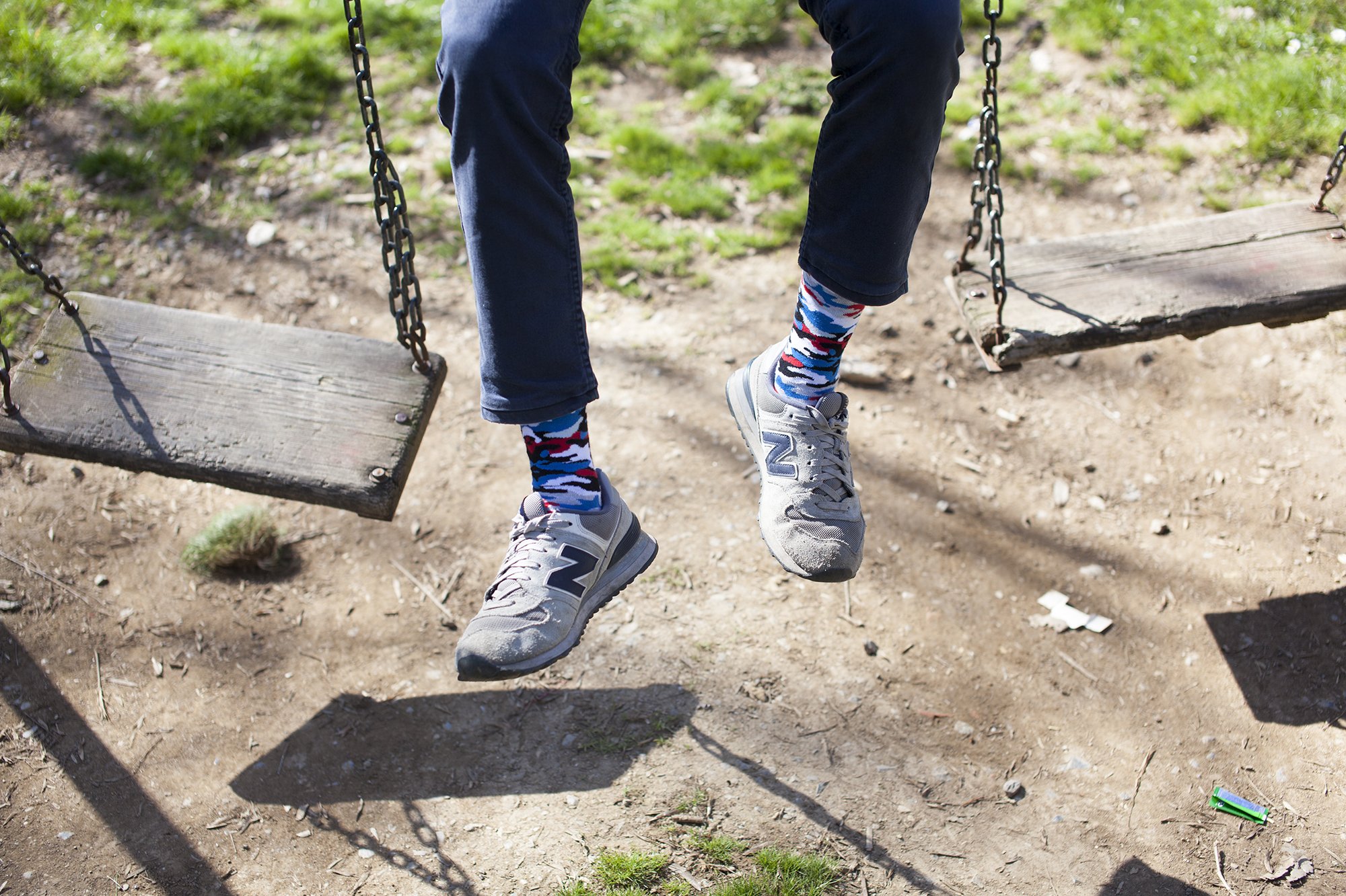 Men's Red Marine Camo Socks featuring a vibrant camo pattern, made from soft Turkish cotton for comfort and style.