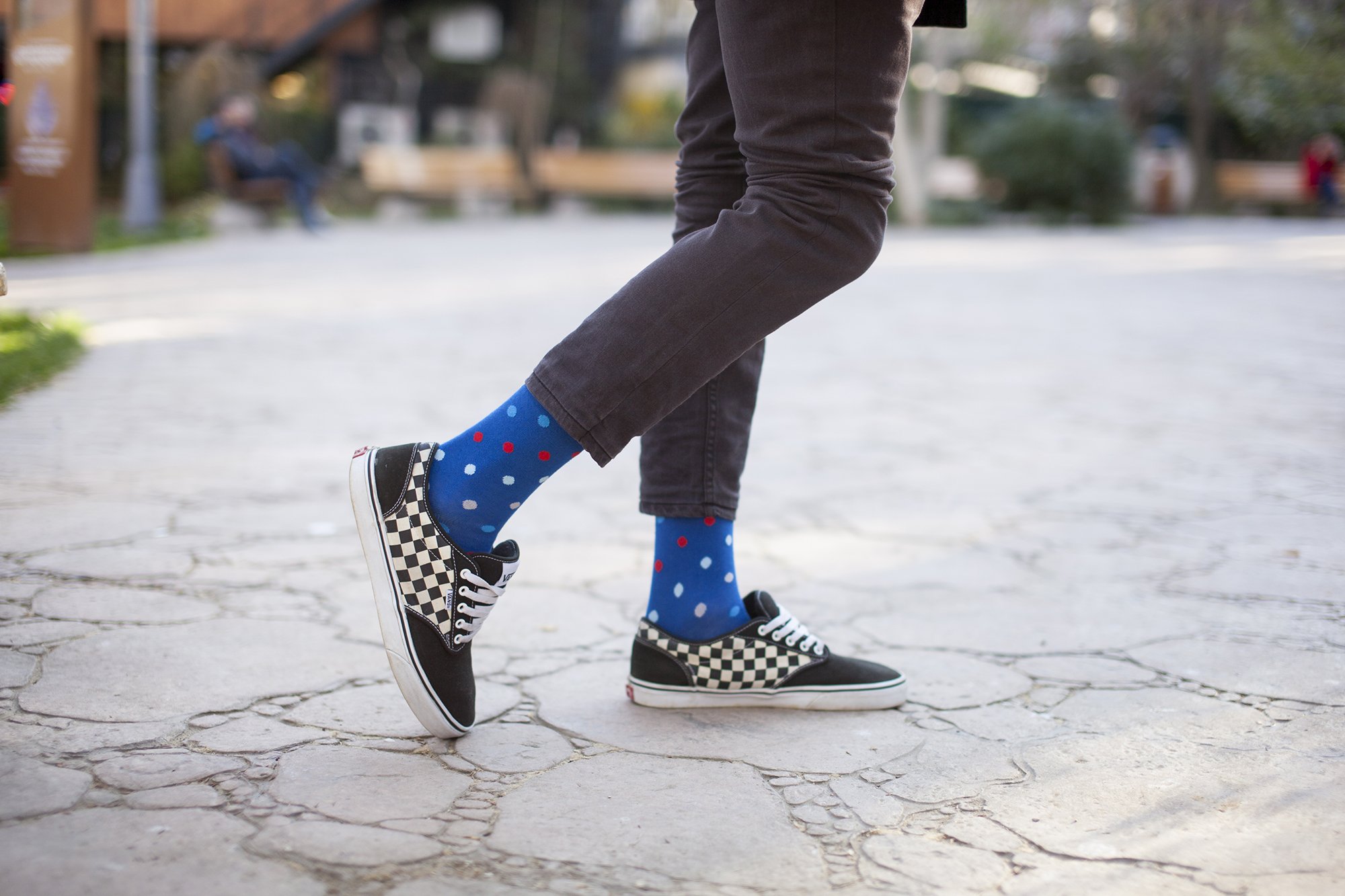 Men's Red Sea Dot Socks featuring a vibrant red color with playful dot patterns, made from soft Turkish cotton for comfort.