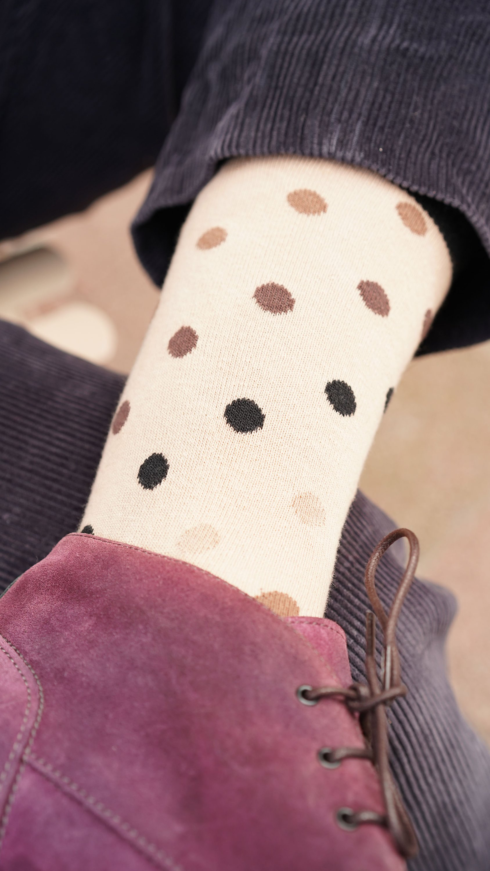 Men's Sand Dot Socks featuring colorful designs and premium cotton material for comfort and style.