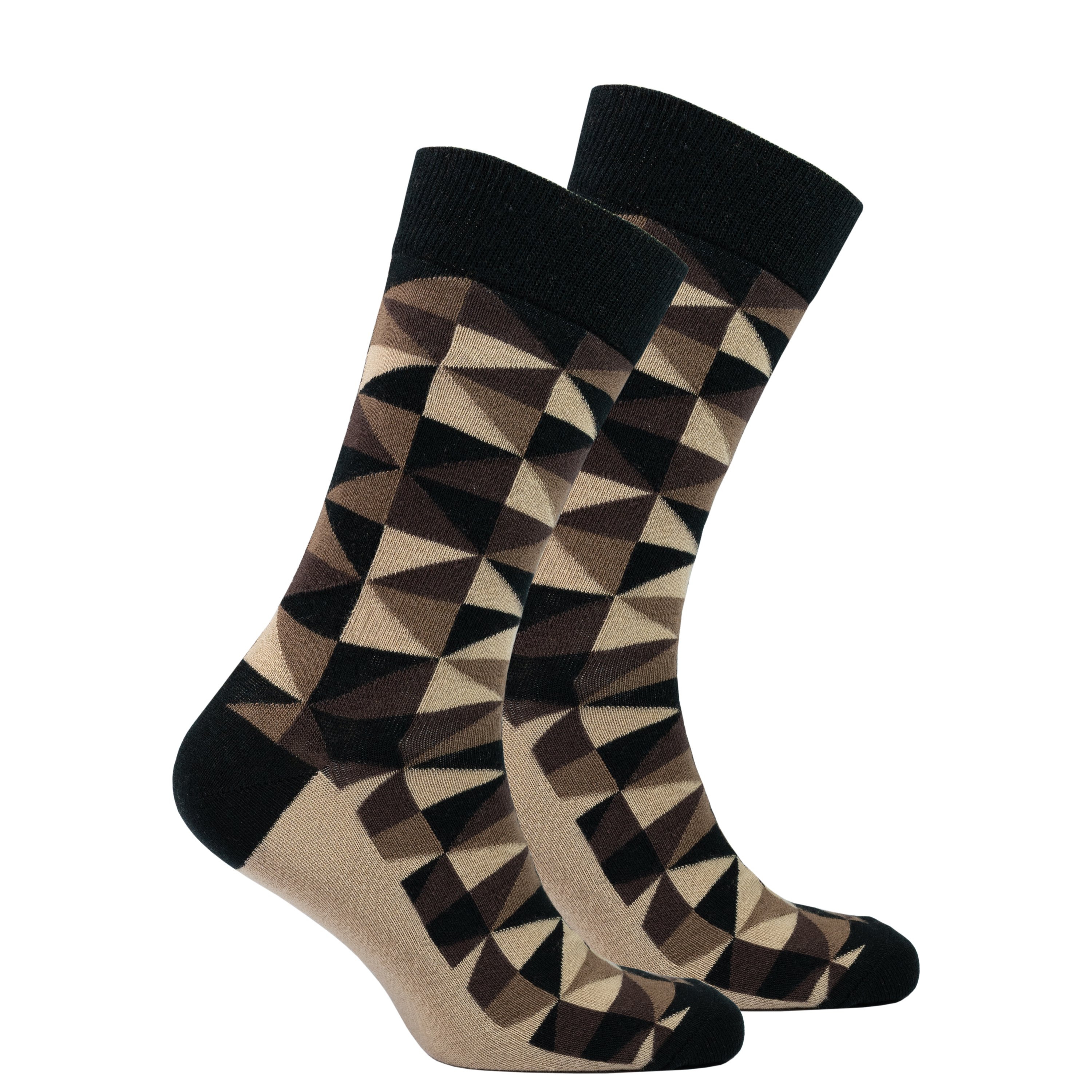 Men's Sand Triangle Socks featuring colorful patterns and premium Turkish cotton for comfort.