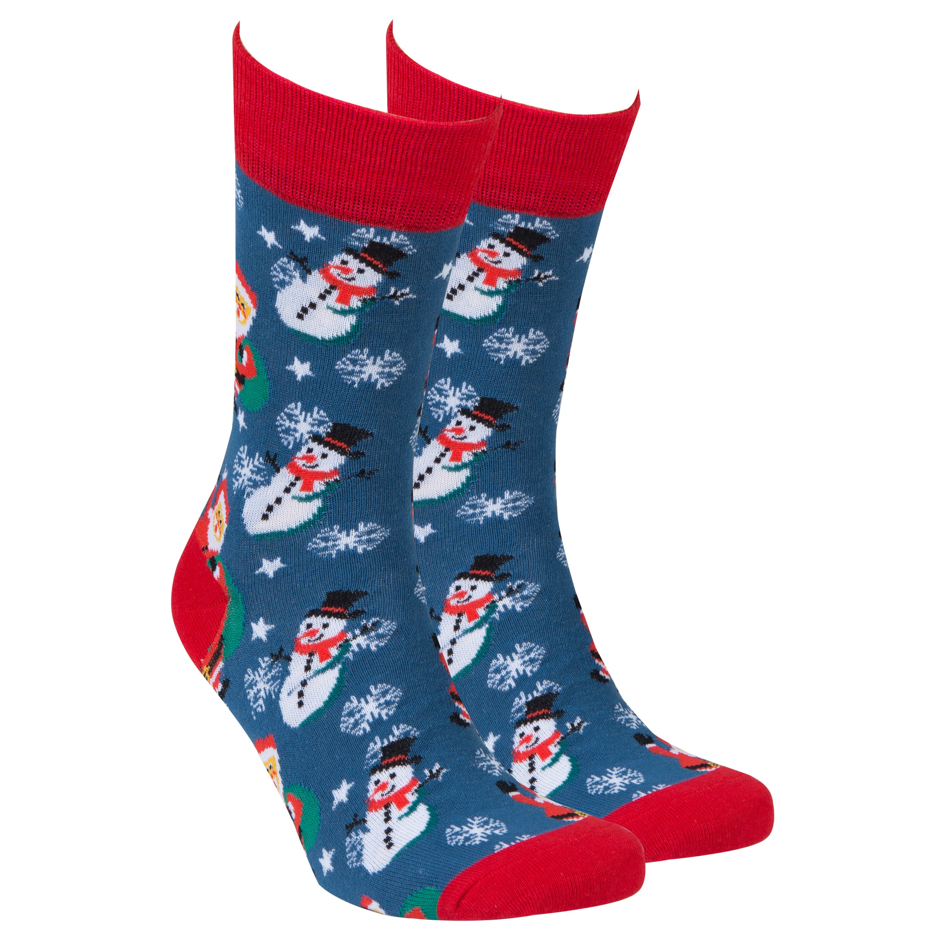 Men's Santa Socks featuring a festive design, made from soft combed cotton for comfort.