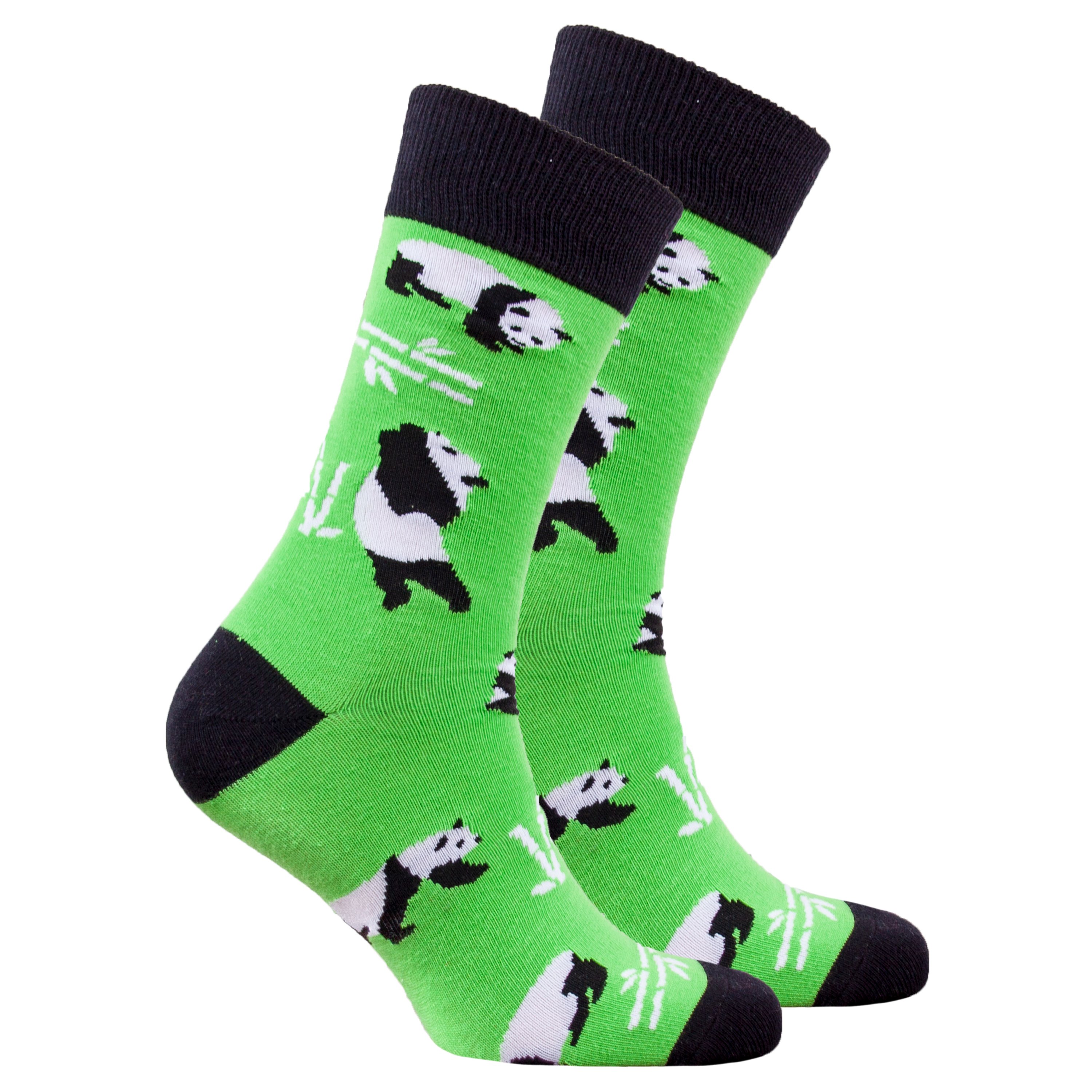 Men's Silly Panda Socks featuring a colorful panda design, made from soft Turkish cotton for comfort and style.