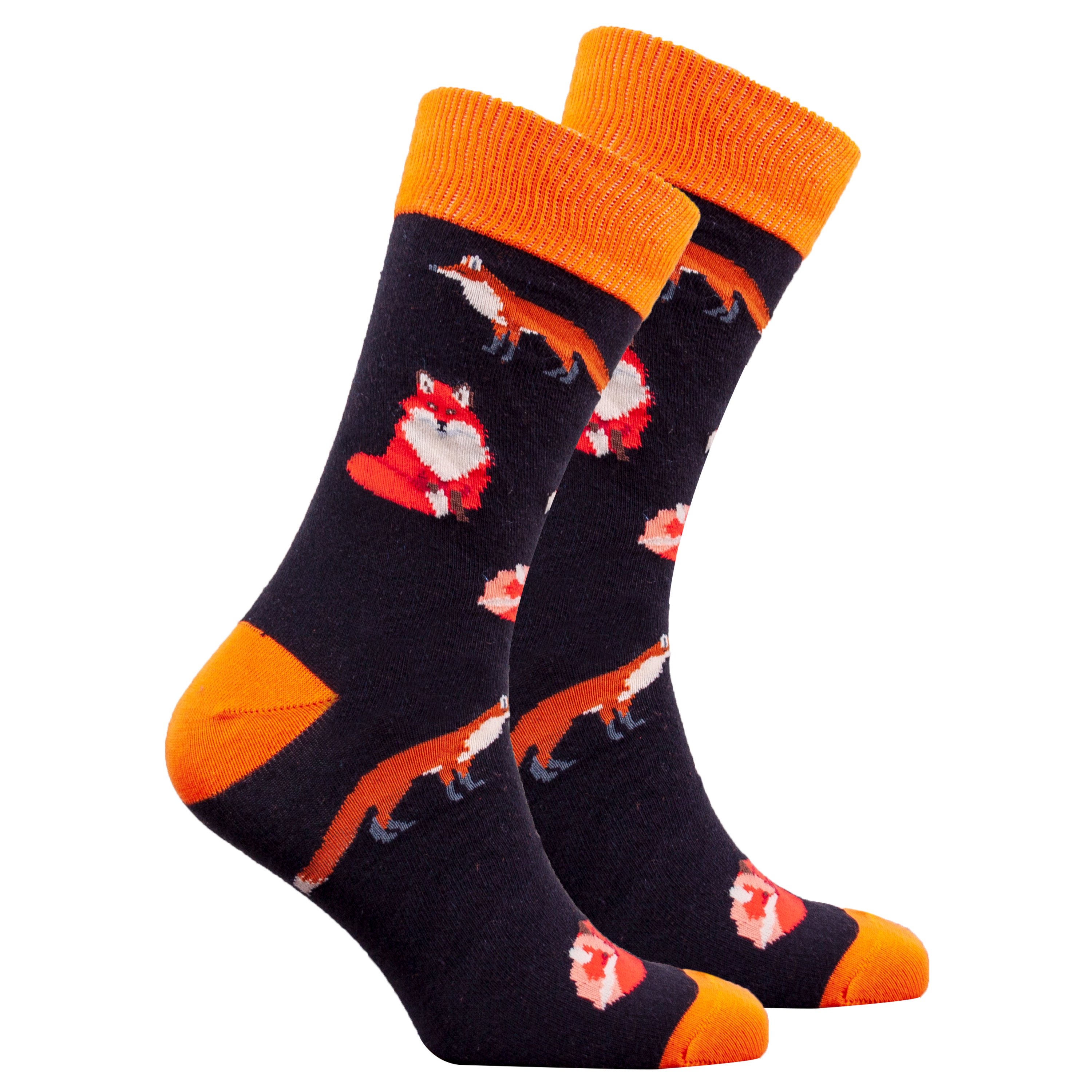 Men's Sneaky Fox Socks featuring colorful designs and a soft cotton blend for comfort.