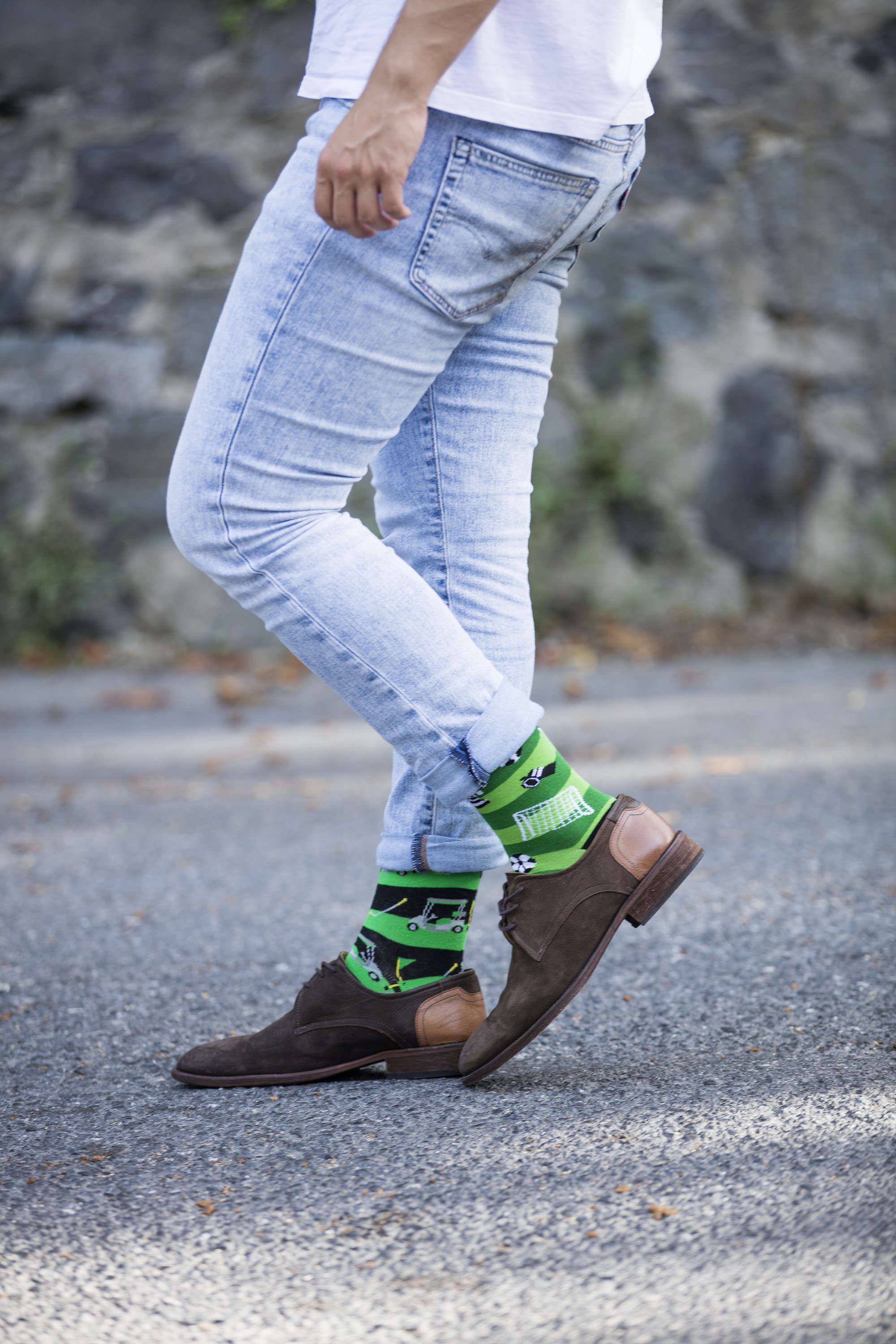 Colorful and trendy Men's Soccer Socks made from soft Turkish cotton, featuring a unique design for style and comfort.