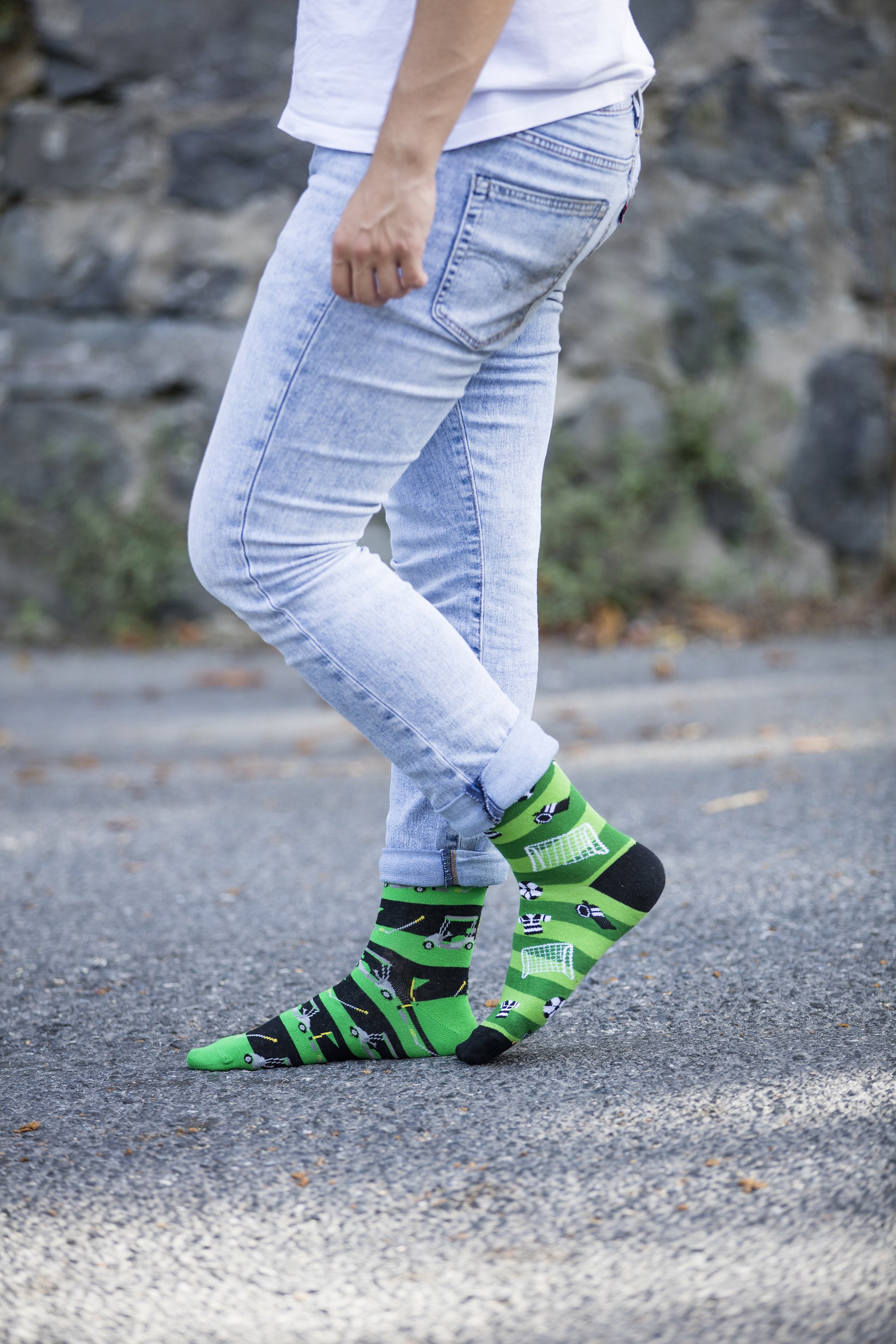 Colorful and trendy Men's Soccer Socks made from soft Turkish cotton, featuring a unique design for style and comfort.