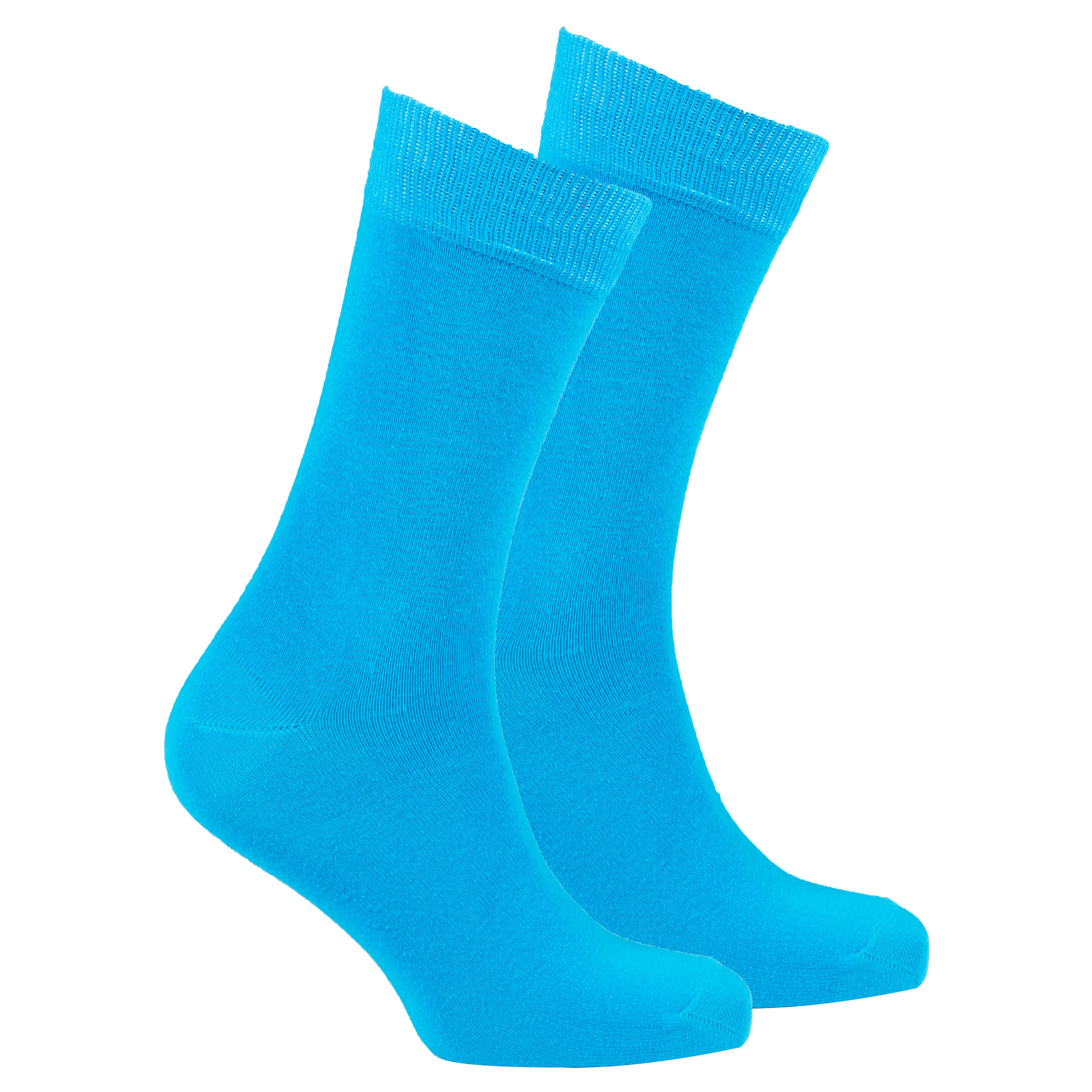 Men's Solid Blue Socks made from soft Turkish cotton, featuring a trendy design for comfort and style.