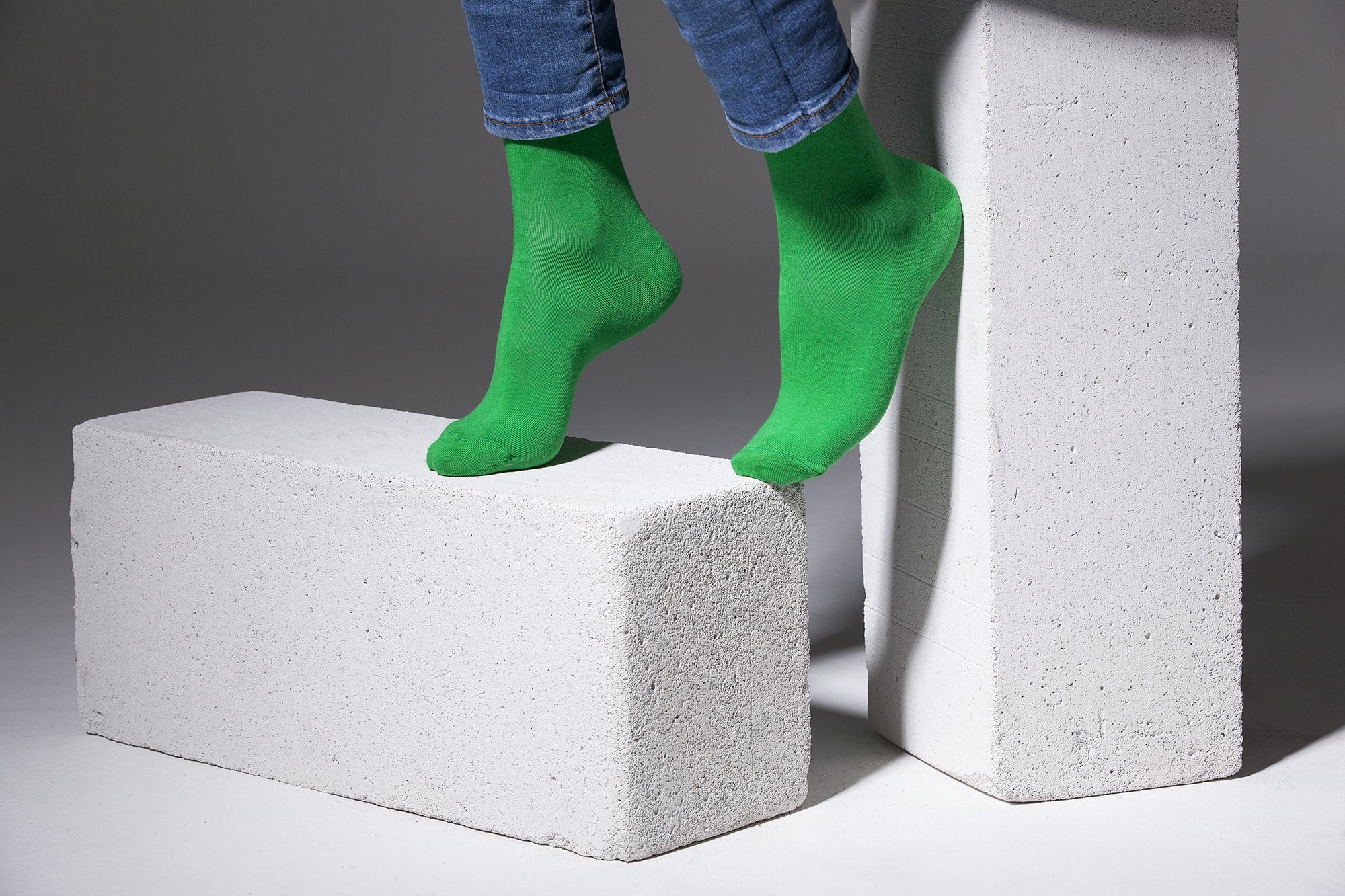 Men's Solid Green Socks made from soft Turkish cotton, featuring a trendy design for comfort and style.