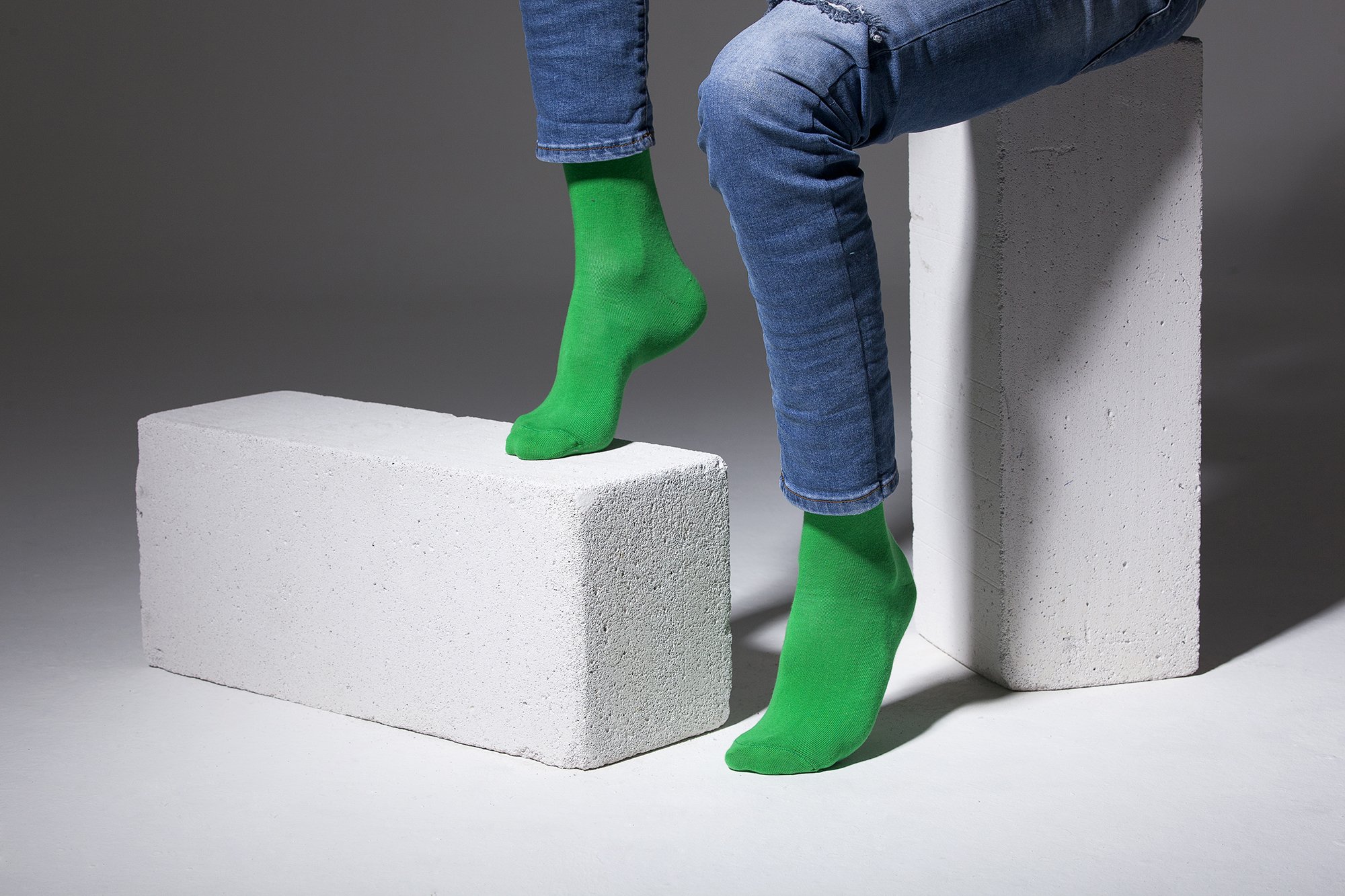 Men's Solid Green Socks made from soft Turkish cotton, featuring a trendy design for comfort and style.