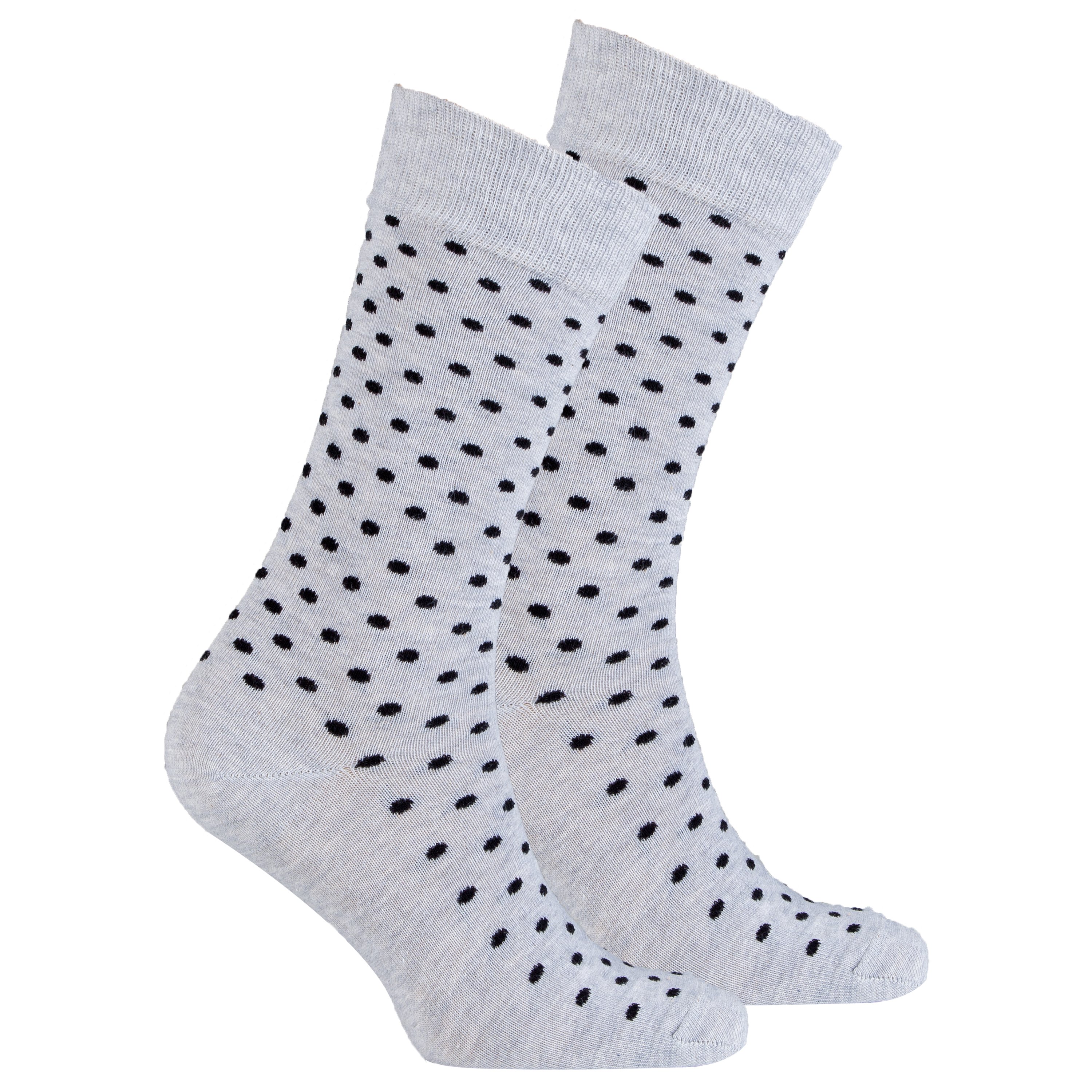 Men's Solid Grey Dot Socks featuring a trendy design with soft cotton fabric for comfort.