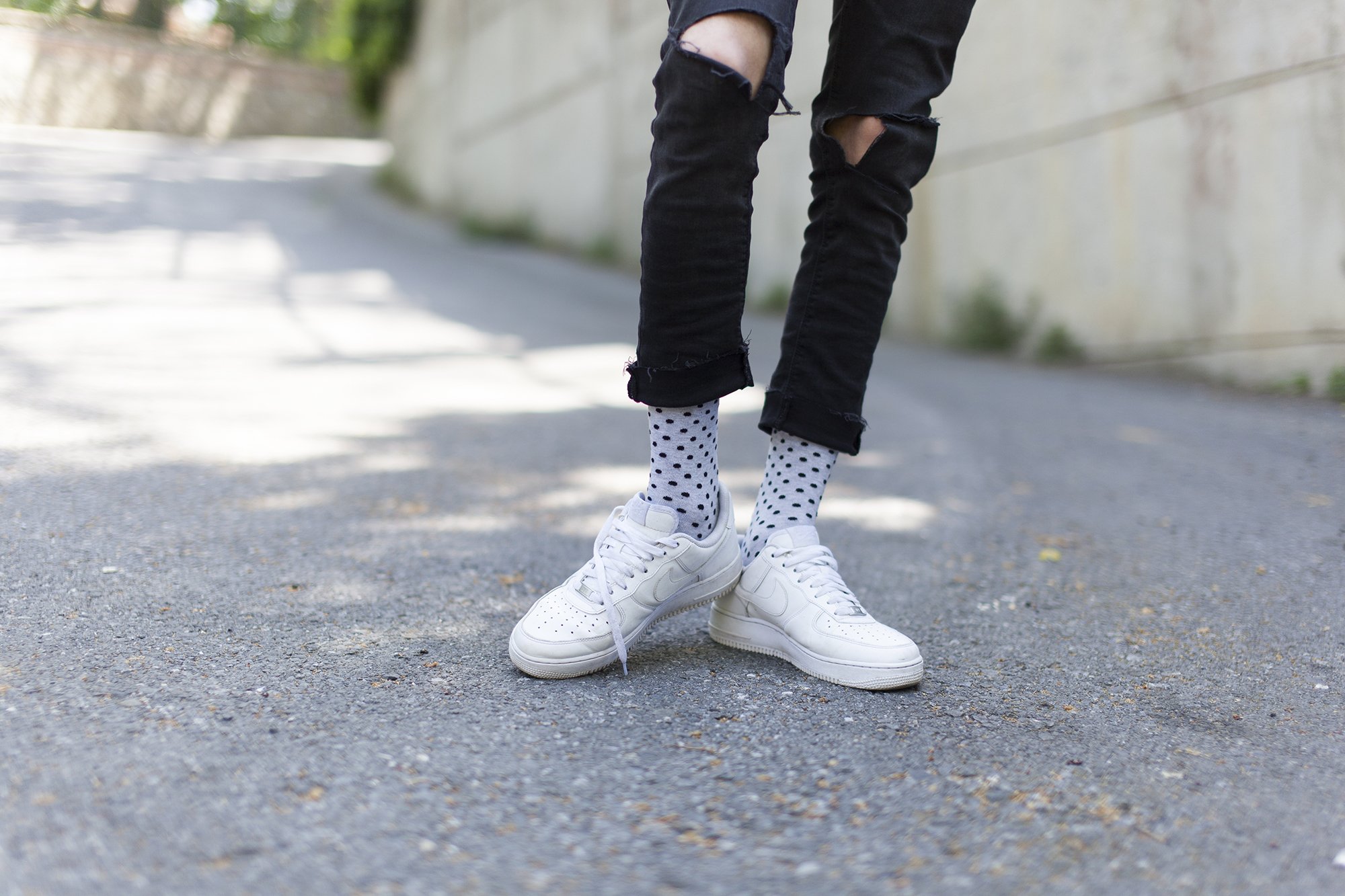 Men's Solid Grey Dot Socks featuring a trendy design with soft cotton fabric for comfort.