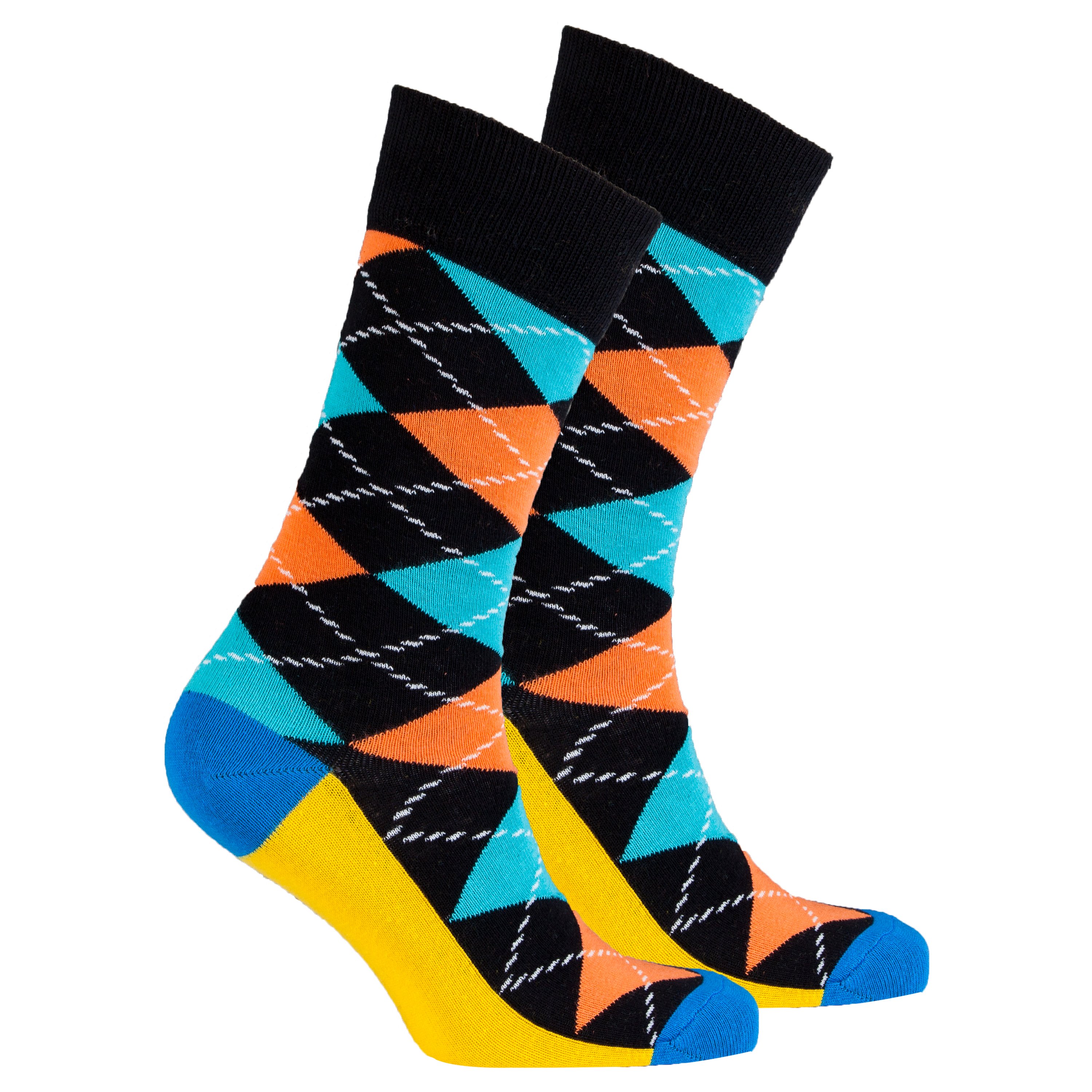 Men's teal argyle socks featuring a vibrant pattern, made from soft Turkish cotton for comfort and style.