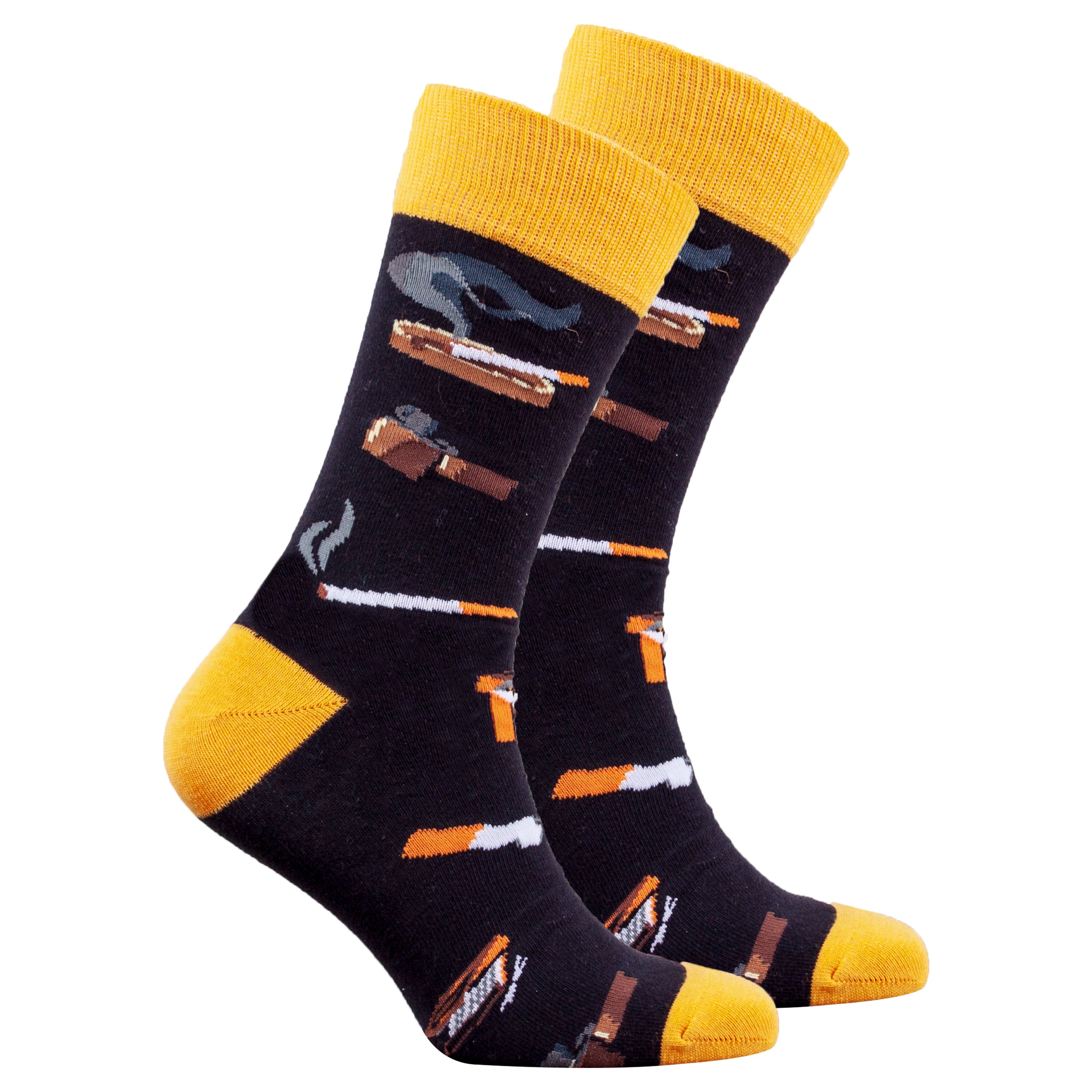 Men's Tobacco Socks featuring colorful designs and premium cotton material for comfort and style.