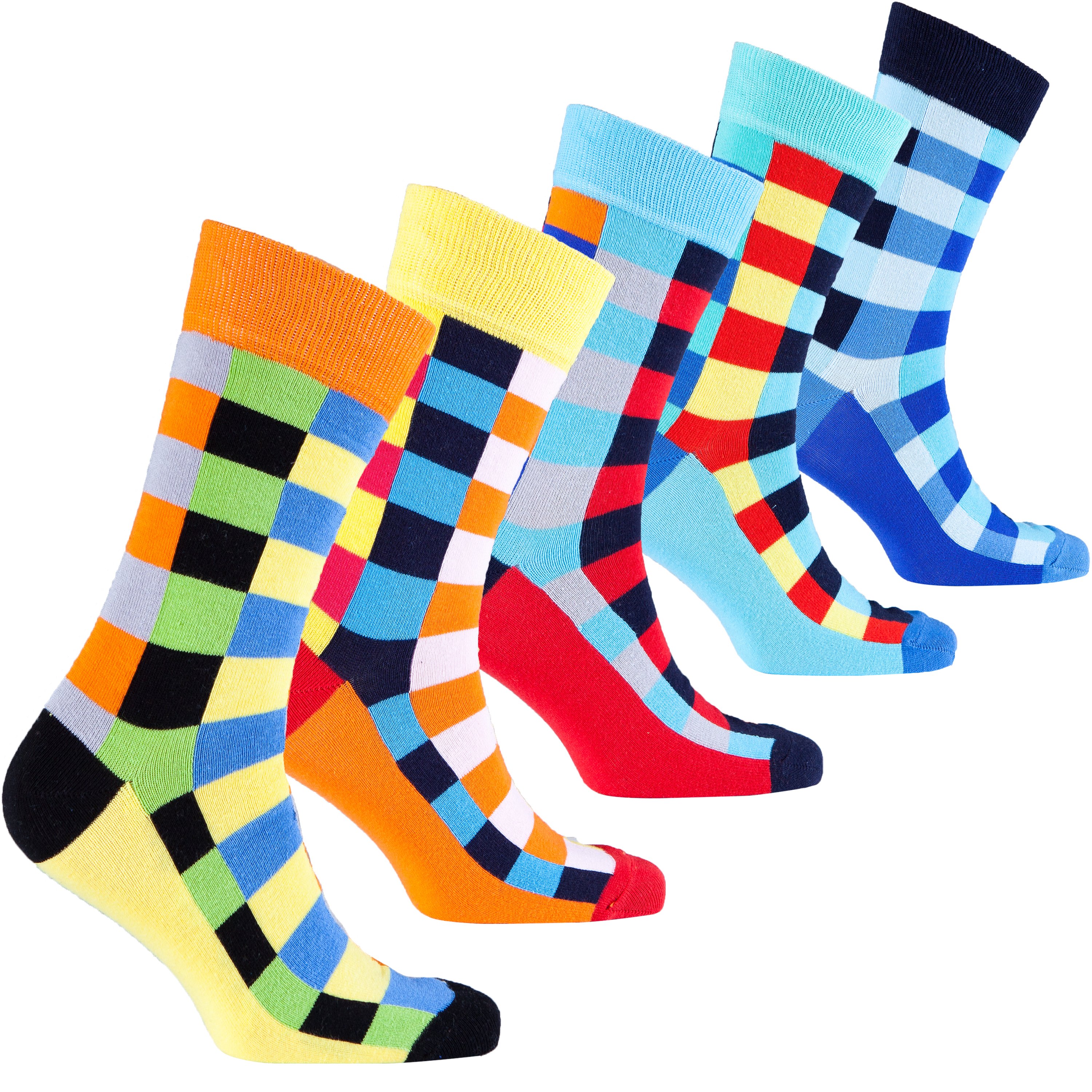 Men's Traditional Blocks Socks featuring colorful designs and premium Turkish cotton for comfort and style.