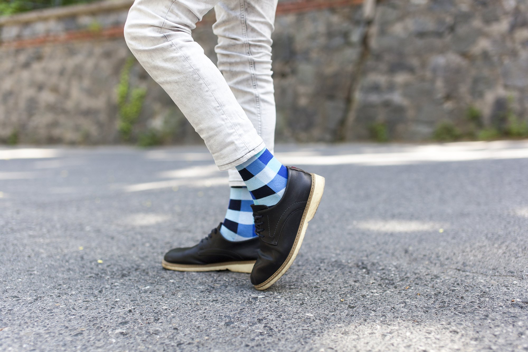 Men's Traditional Blocks Socks featuring colorful designs and premium Turkish cotton for comfort and style.