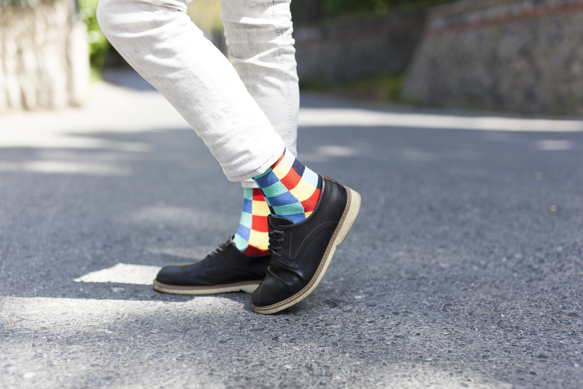 Men's Traditional Blocks Socks featuring colorful designs and premium Turkish cotton for comfort and style.