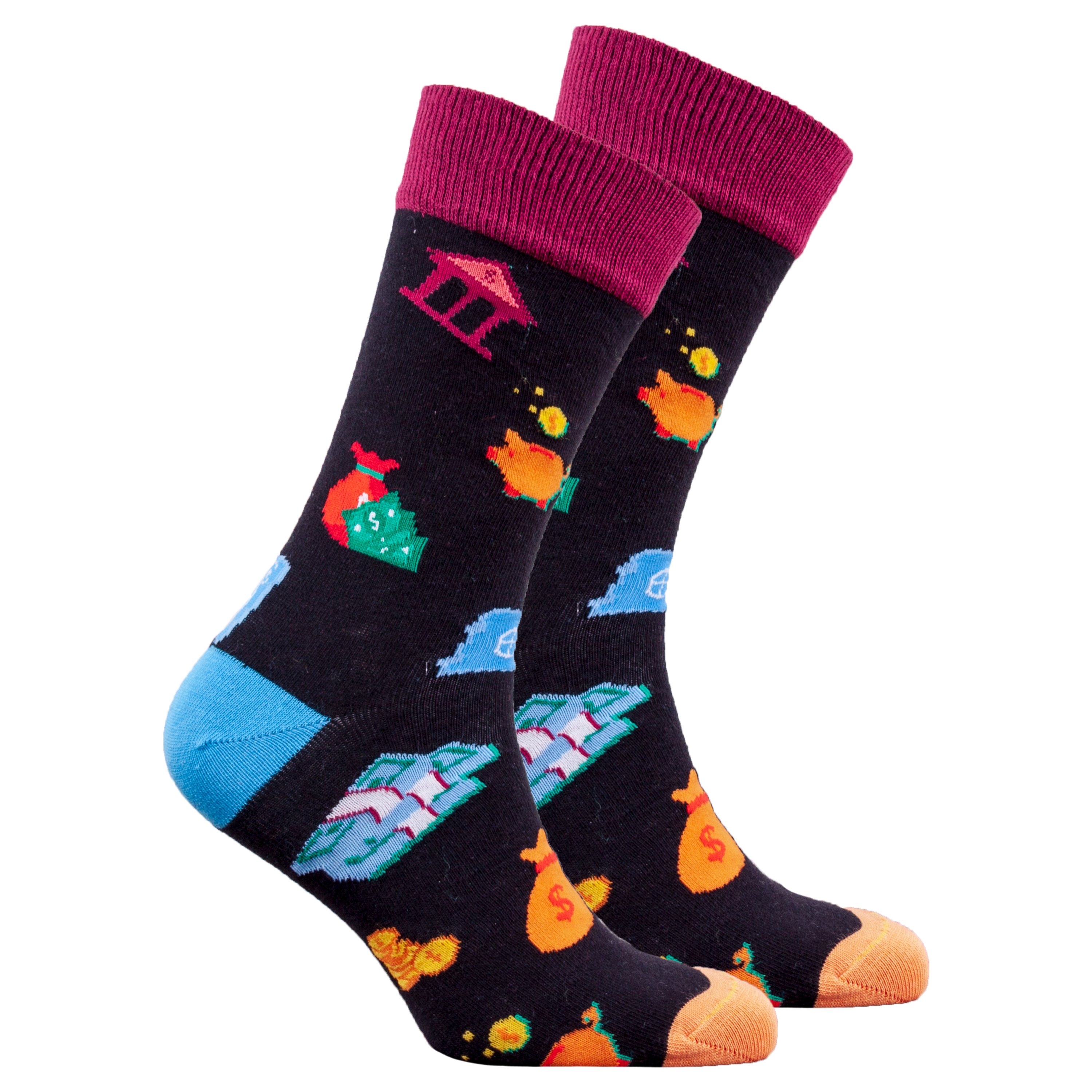 Men's Treasury Socks featuring colorful designs and premium cotton material, perfect for stylish comfort.