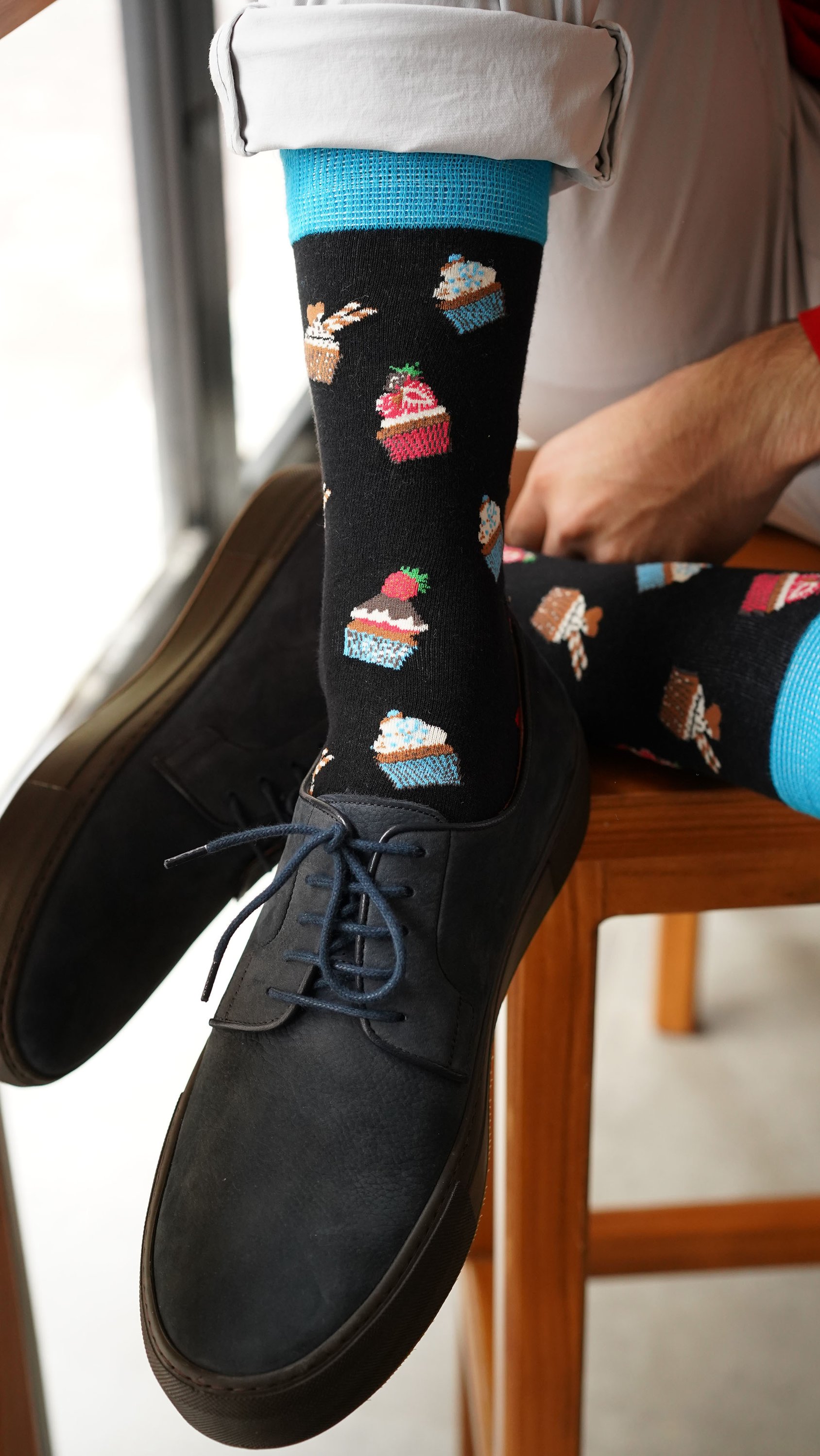 Men's U2 High Socks featuring colorful designs and premium Turkish cotton for comfort and style.