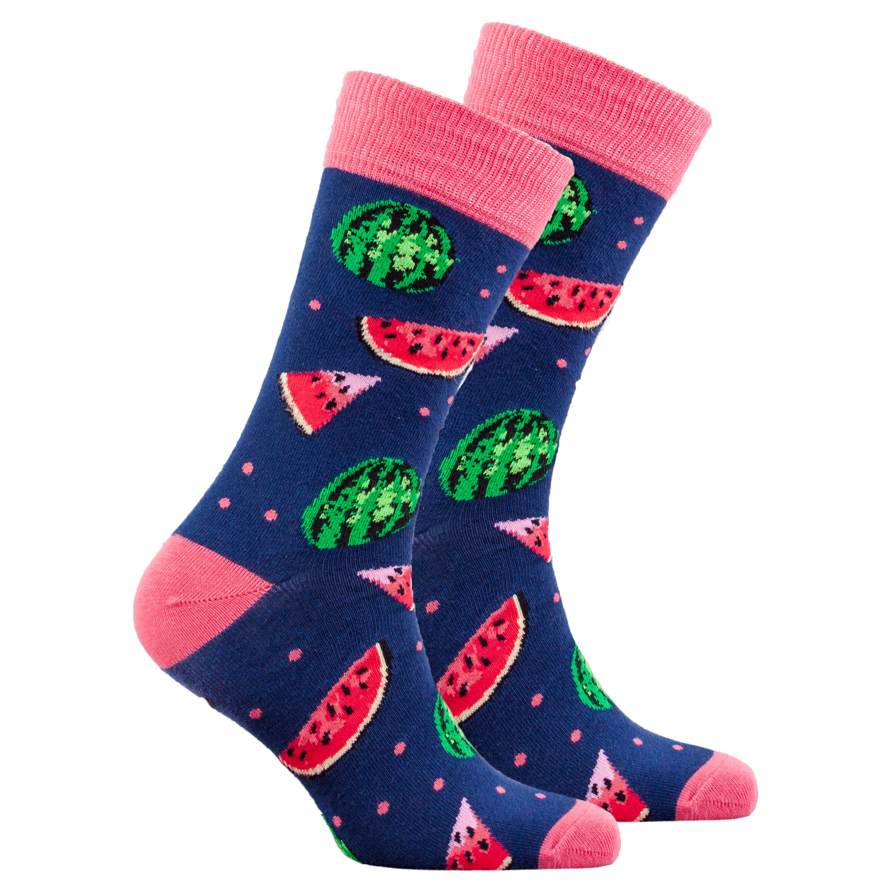 Men's Watermelon Socks featuring vibrant colors and a fun design, perfect for adding style to any outfit.