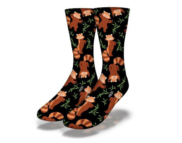 PANDA BAM-BOO Fun Animal Socks featuring a cute panda design on a black background, perfect for animal lovers.