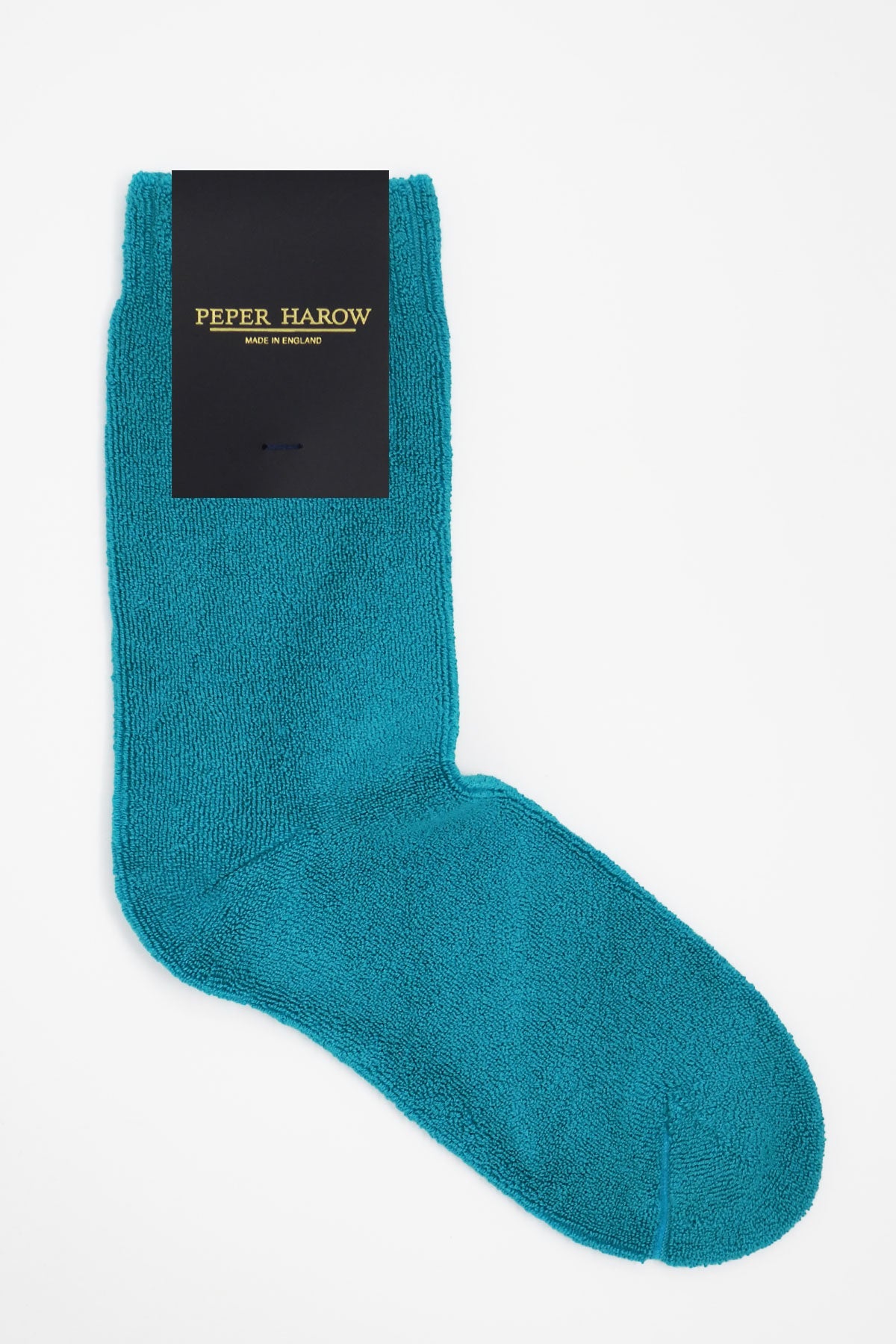 Aqua Ribbed Cuff Men's Bed Socks made from luxurious Supima cotton, featuring a ribbed design for added comfort.