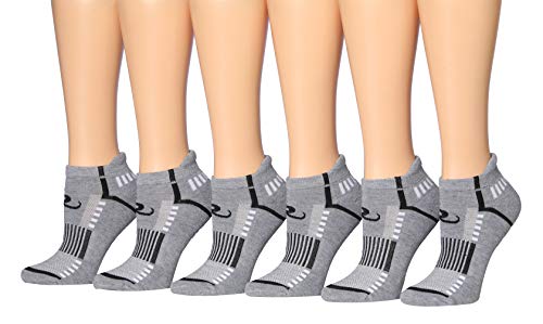 Ronnox Women's 6-Pairs Low Cut Running Socks displayed in various colors, showcasing their low cut design and cushioning.