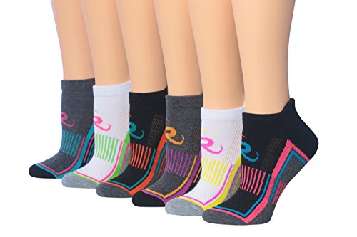 Ronnox Women's 6-Pairs Low Cut Running Socks in various colors, showcasing their low cut design and moisture-wicking fabric.