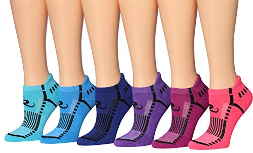 Ronnox Women's 6-Pairs Low Cut Running Socks in various colors, showcasing their low cut design and athletic style.