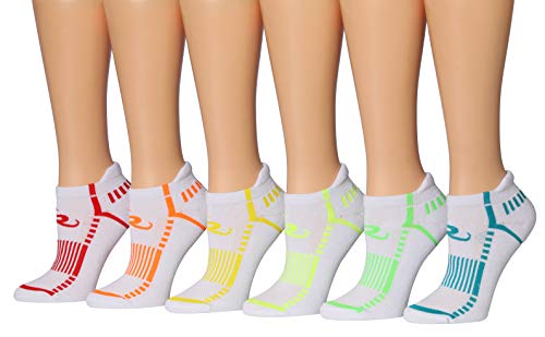 Ronnox Women's 6-Pairs Low Cut Running Socks in various colors, showcasing their low cut design and athletic performance features.