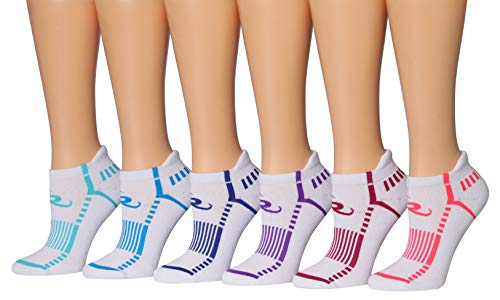 Ronnox Women's 6-Pairs Low Cut Running & Athletic Performance Tab socks in various colors, showcasing their low cut design and comfortable fit.