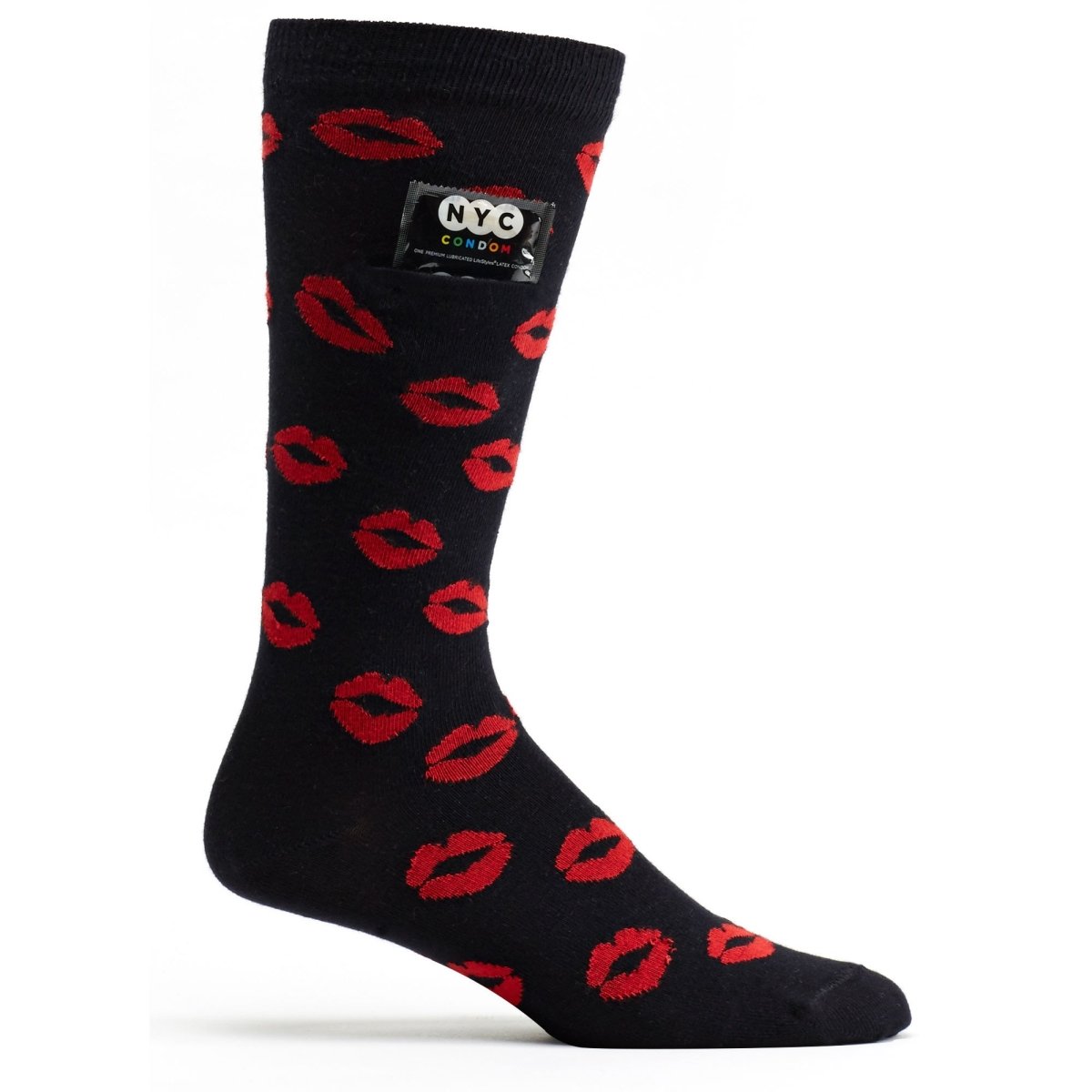 Men's crew sock with a hidden stash pocket, made from a comfortable cotton blend, perfect for nights out.