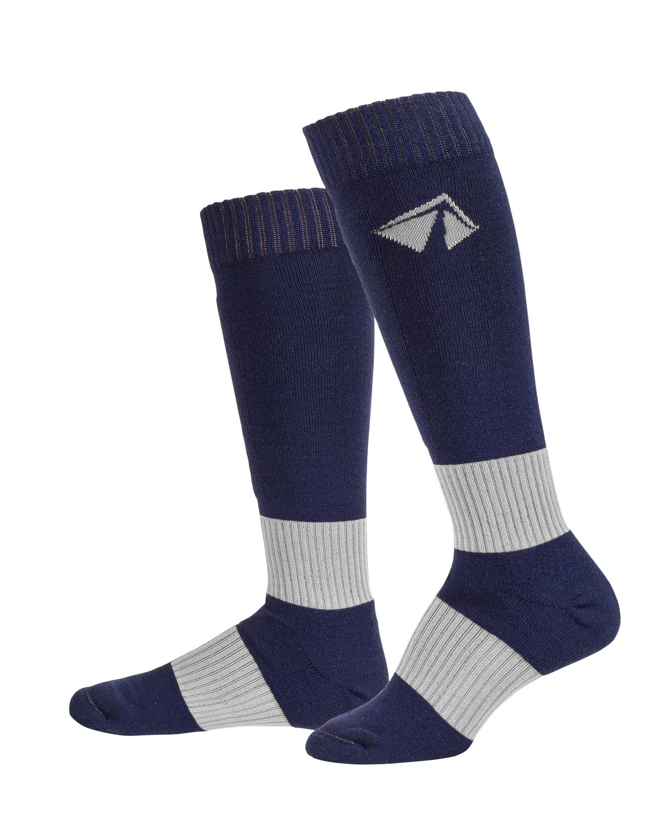 Ski-Lite Performance Ski Sock in large size, white color, designed for comfort and support on the slopes.