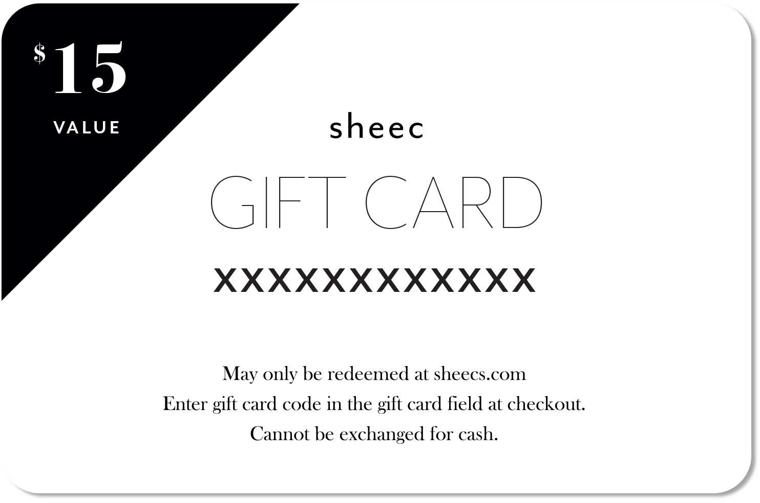 Sheec Holiday gift card featuring a customizable message for gifting socks.