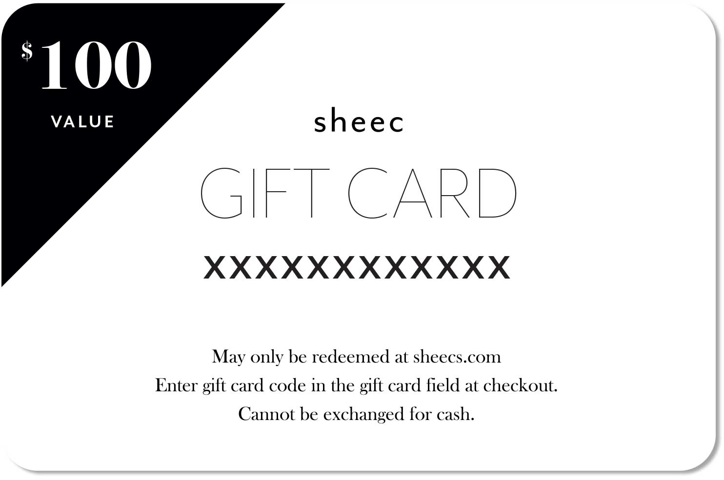 Sheec Holiday gift card featuring a customizable message for gifting socks.