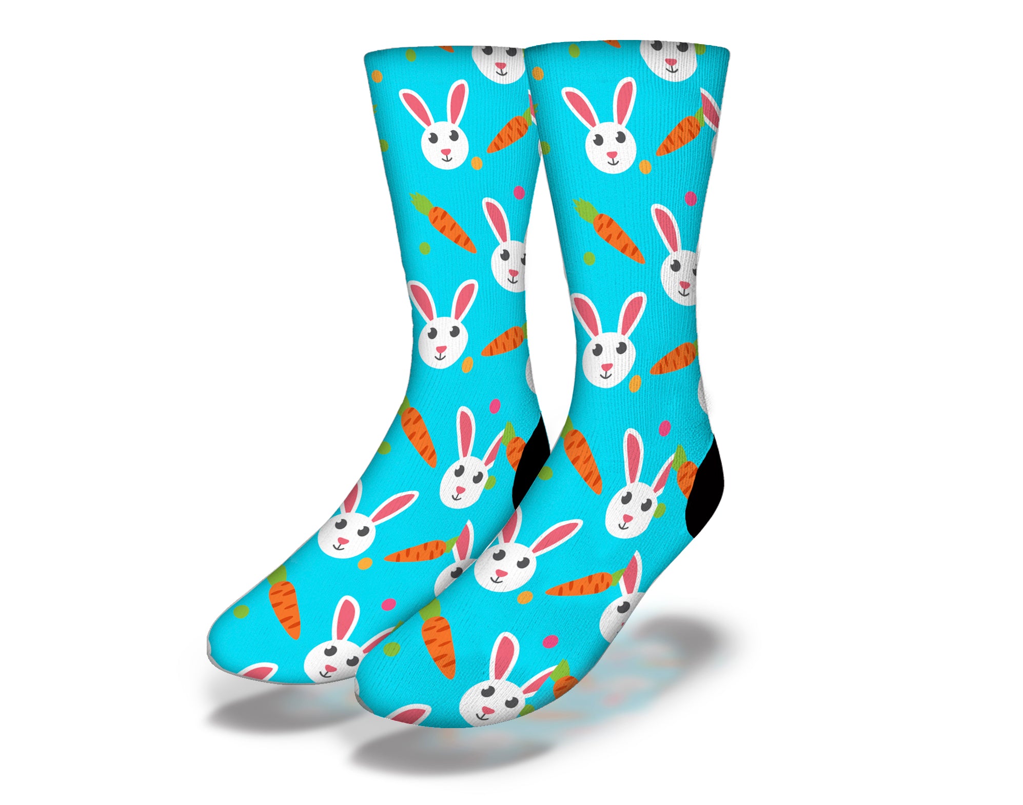 Aqua Easter socks featuring cute bunny designs, perfect for festive celebrations.