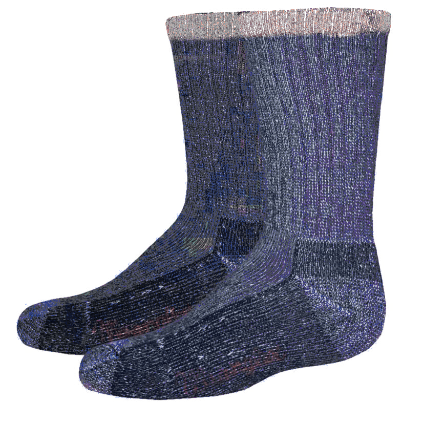 Texas Denim Thermal Socks for Men, featuring a warm cotton-poly blend, reinforced heel and toe, and long boot design for winter comfort.